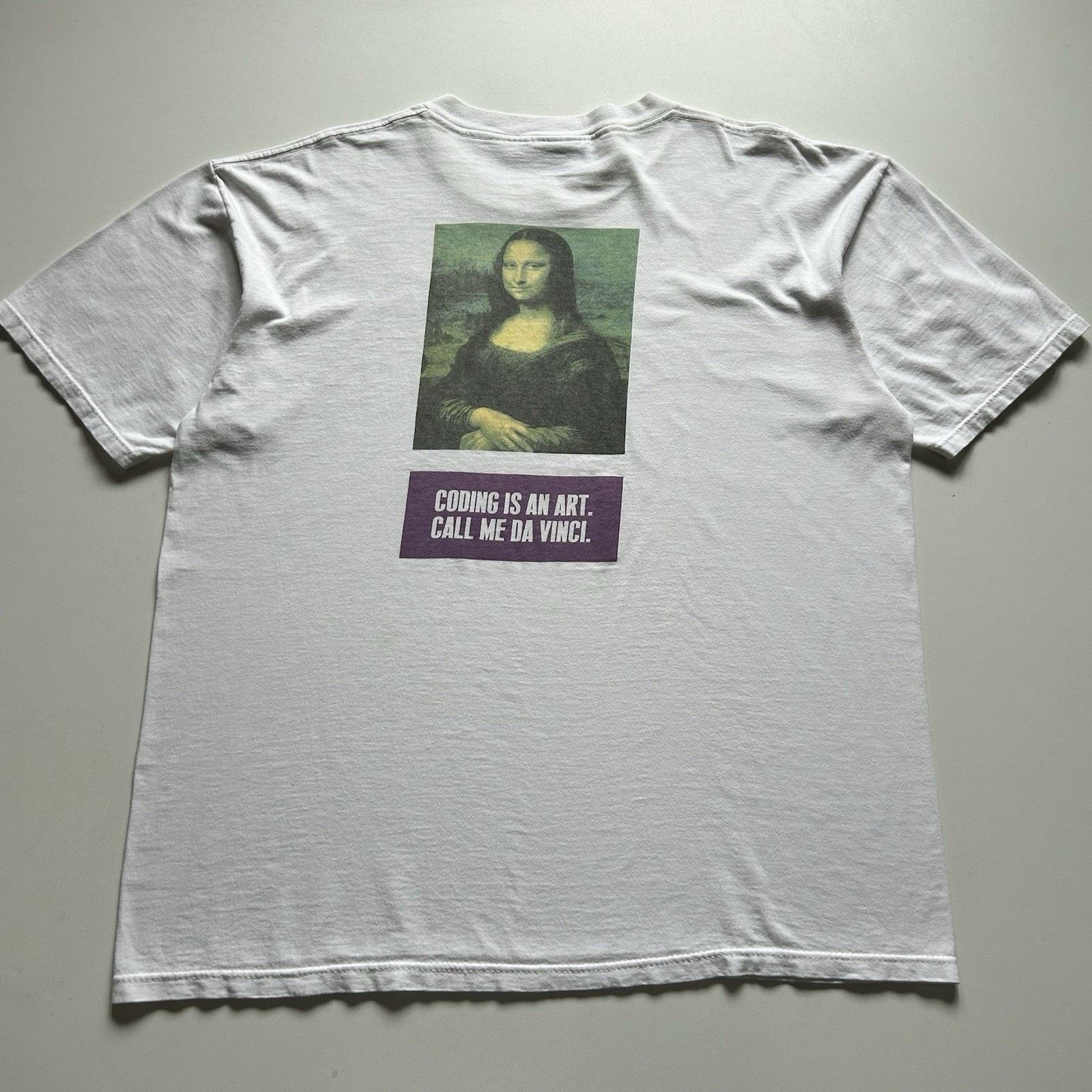 Gildan Vintage Mona Lisa T Shirt XL 90s Coding Is Art Da Vinci Rare Size US XL / EU 56 / 4 - 1 Thumbnail