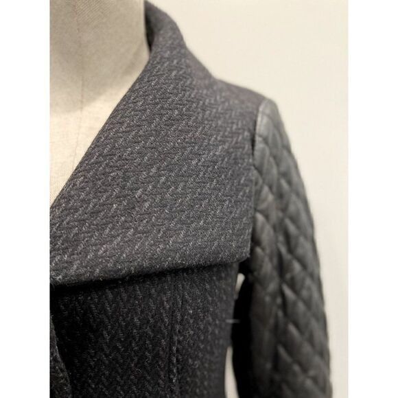 Soia & Kyo Soia & Kyo Wool Peacoat with Quilted Leather Sleeves and Rem Size S / US 4 / IT 40 - 2 Thumbnail