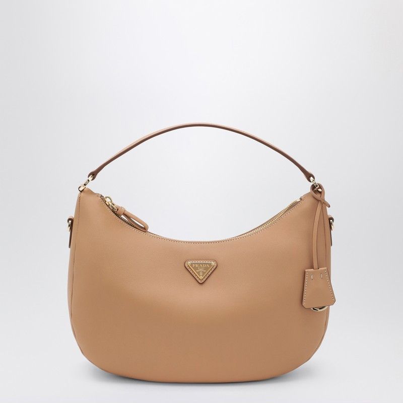 Prada Prada Light Brown Leather Shoulder Bag Size ONE SIZE - 1 Thumbnail