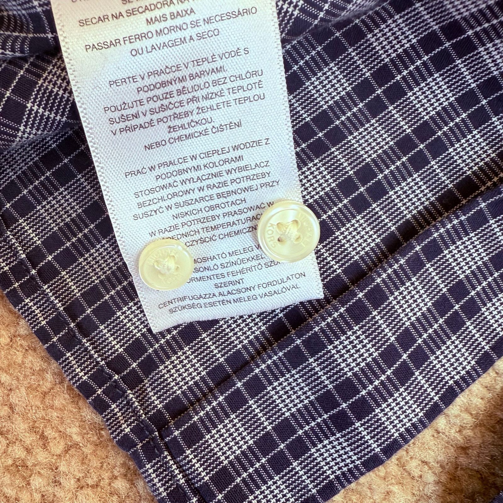 Michael Kors Michael Kors Check Cotton Button-Down Shirt Men’s XS Blue Size US XS / EU 42 / 0 - 6 Thumbnail