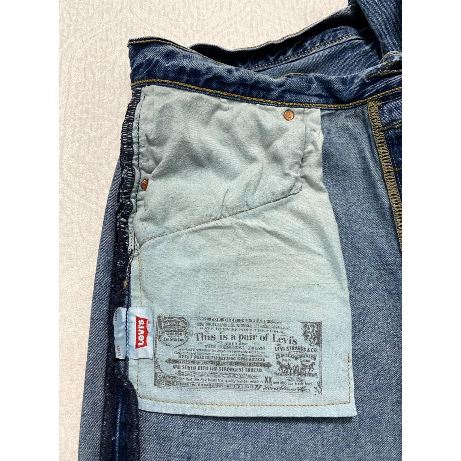 Levi's Levi's 501 Jeans Men Regular Straight Denim Blue 36x32 Button Fly 5-Pocket WC: Levi's Logo Cotton Denim Rise High Size US 36 / EU 52 - 5 Thumbnail