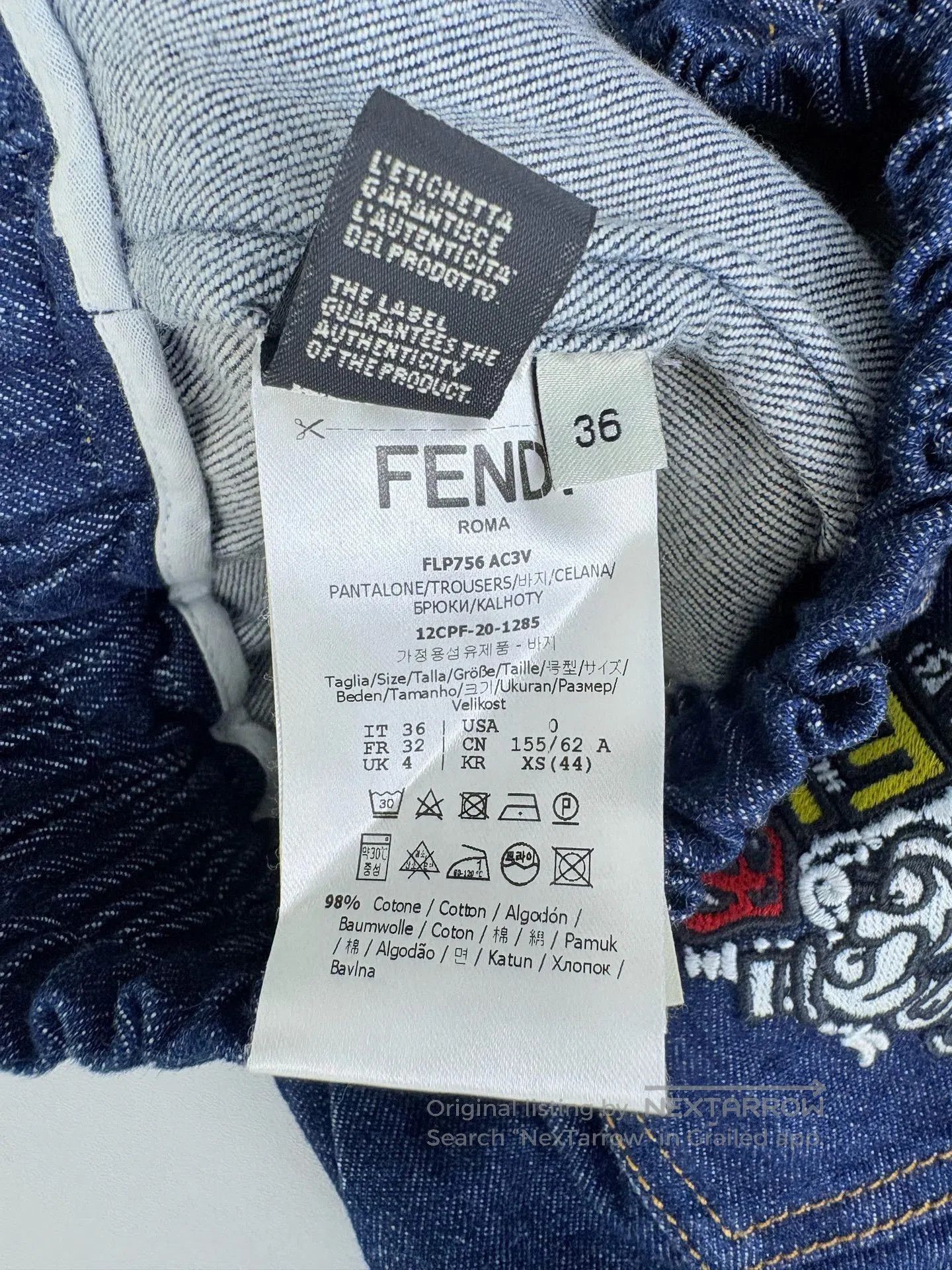 Fendi FENDI Back Pocket Logo Denim Shorts. Size 35" - 5 Thumbnail