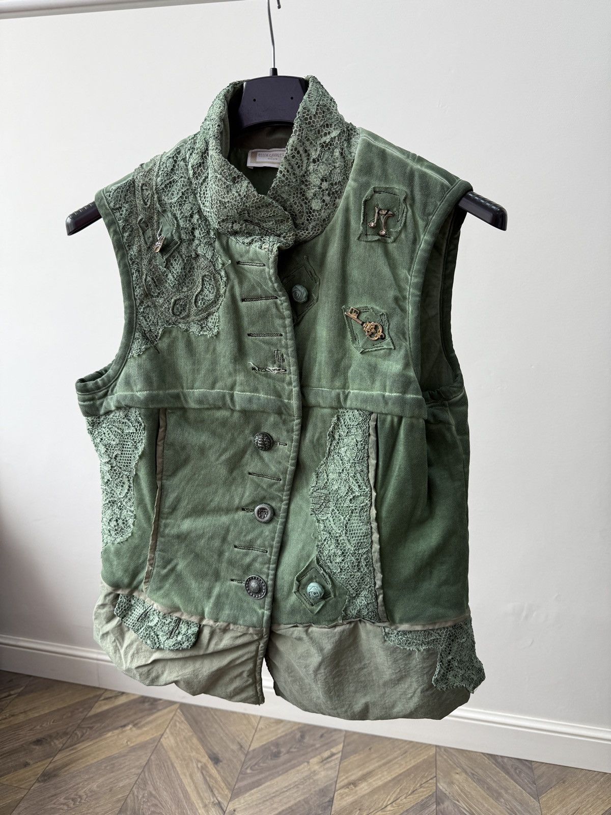 Elisa Cavaletti Vintage Elisa Cavaletti Club Women’s Green Patchwork Vest Size L / US 10 / IT 46 - 3 Thumbnail