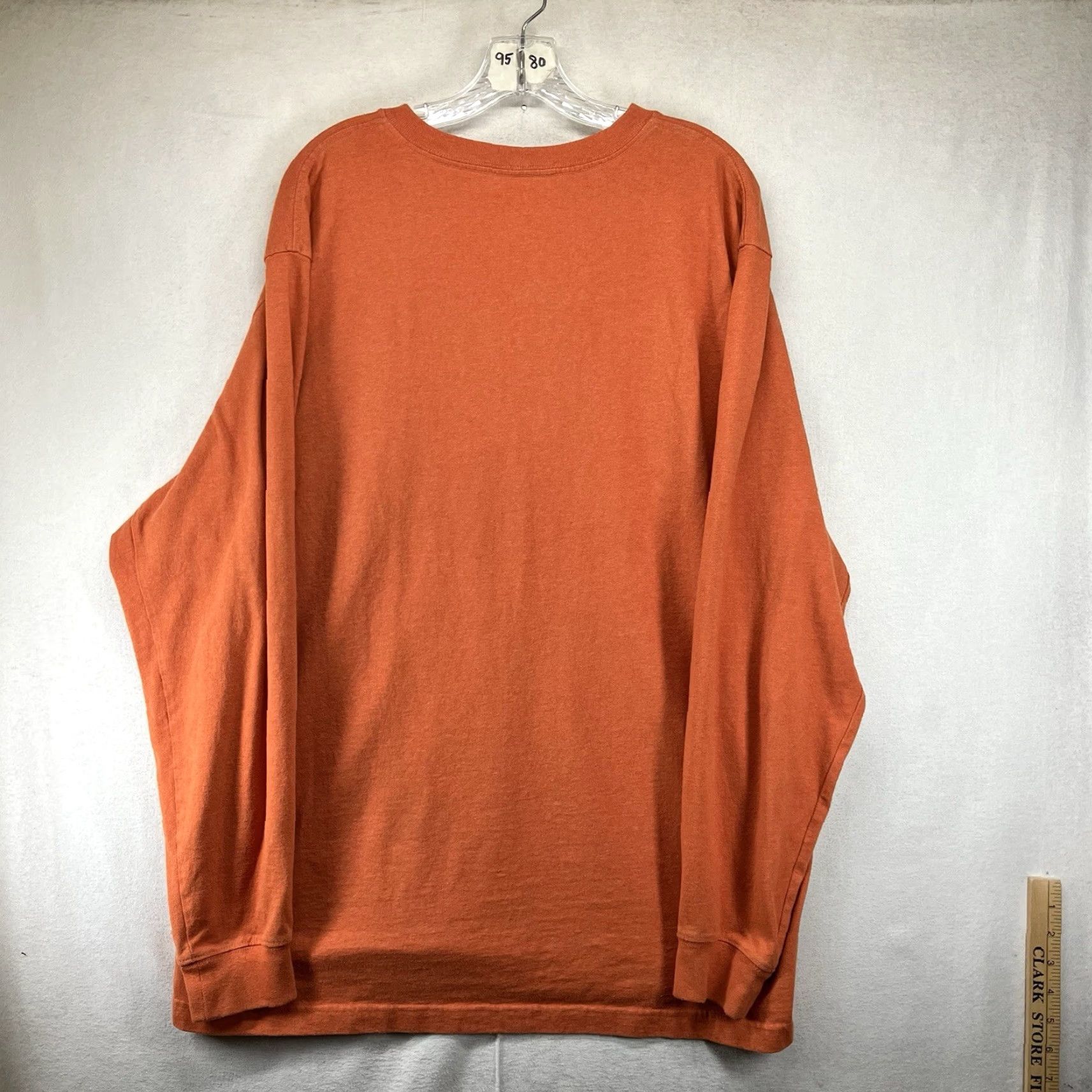Carhartt Carhartt T-Shirt Mens XL Long Sleeve Crew Neck Orange - Cotton Polyester Heavyweight Relaxed Fit Solid Logo All Seasons Outdoor 2020s Size US XL / EU 56 / 4 - 2 Thumbnail