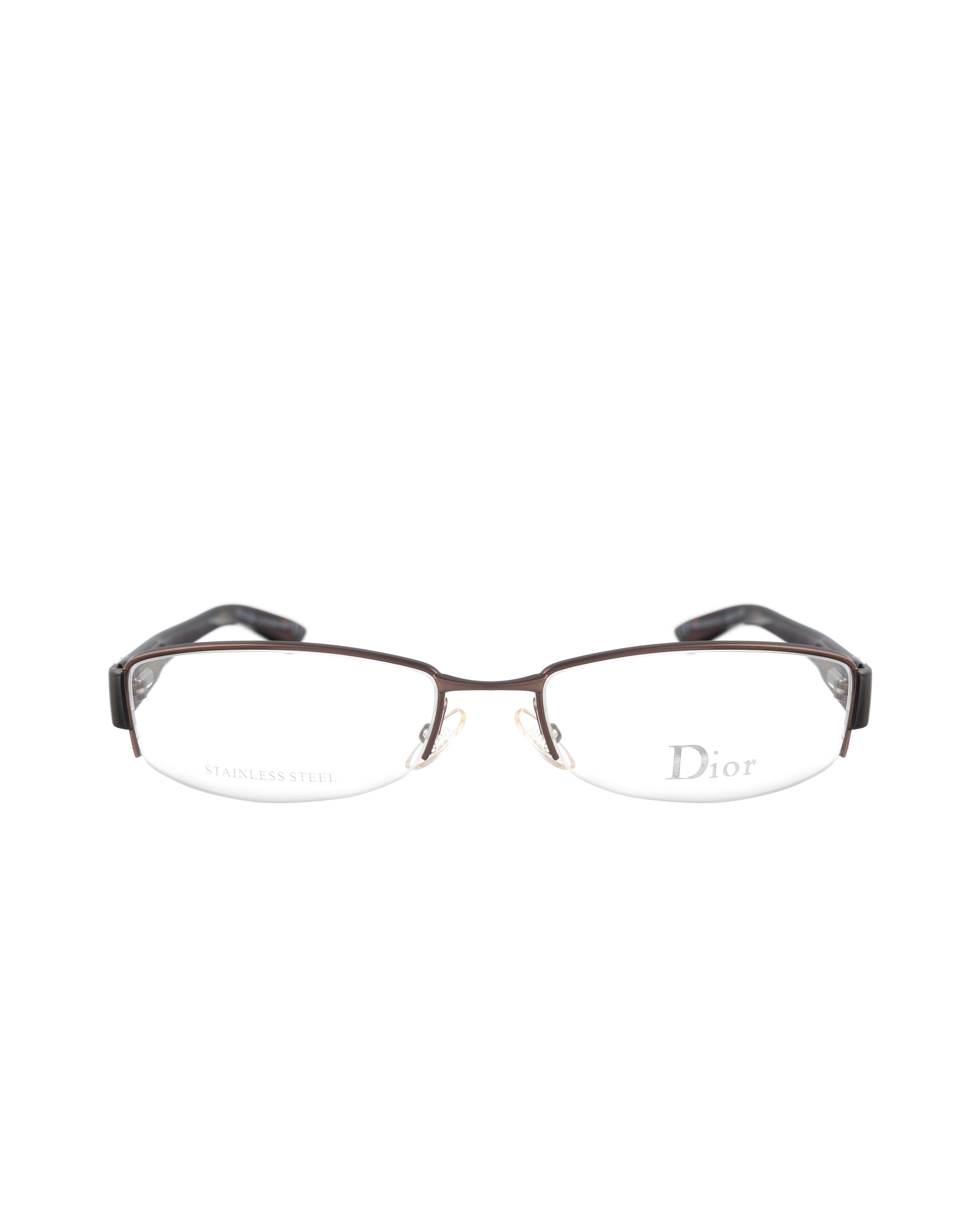 Dior Dior 00s Brown Half Rim Classic Glasses Size ONE SIZE - 2 Thumbnail