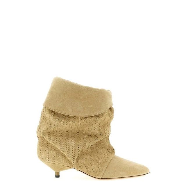 ISABEL MARANT Edrik Beige Suede 50mm Heel Ankle Boots New &