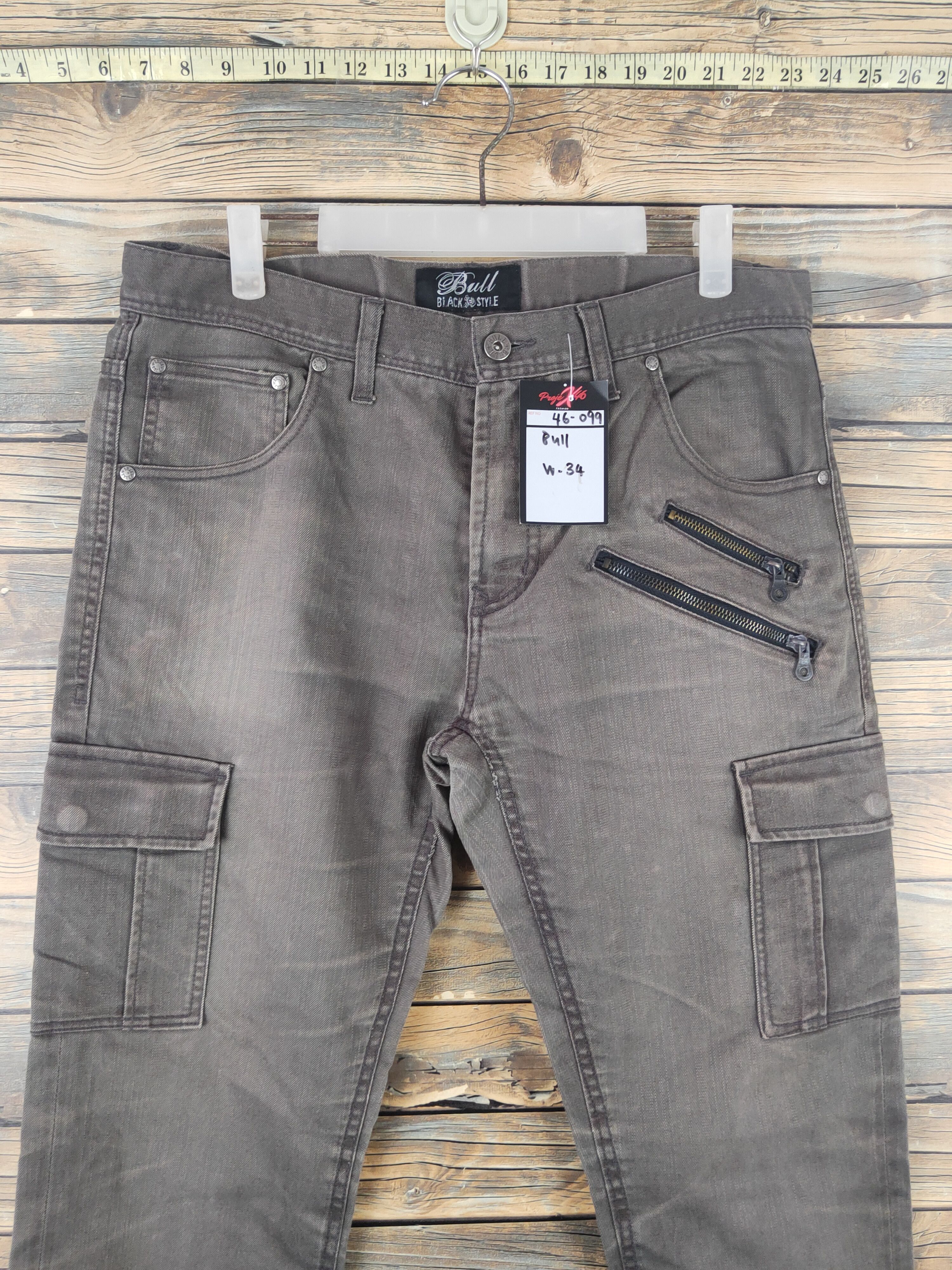 Japanese Brand DL Bull Brown Faded Multipocket Cargo Pants #46-099 Size US 34 / EU 50 - 2 Thumbnail