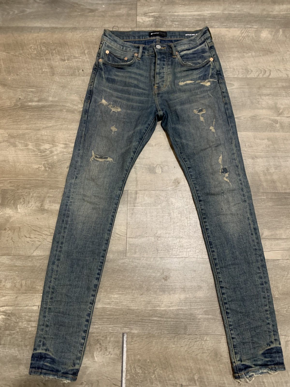 Purple × Purple Brand Purple Brand Jeans (Distressed+red patches) Size US 29 - 7 Thumbnail