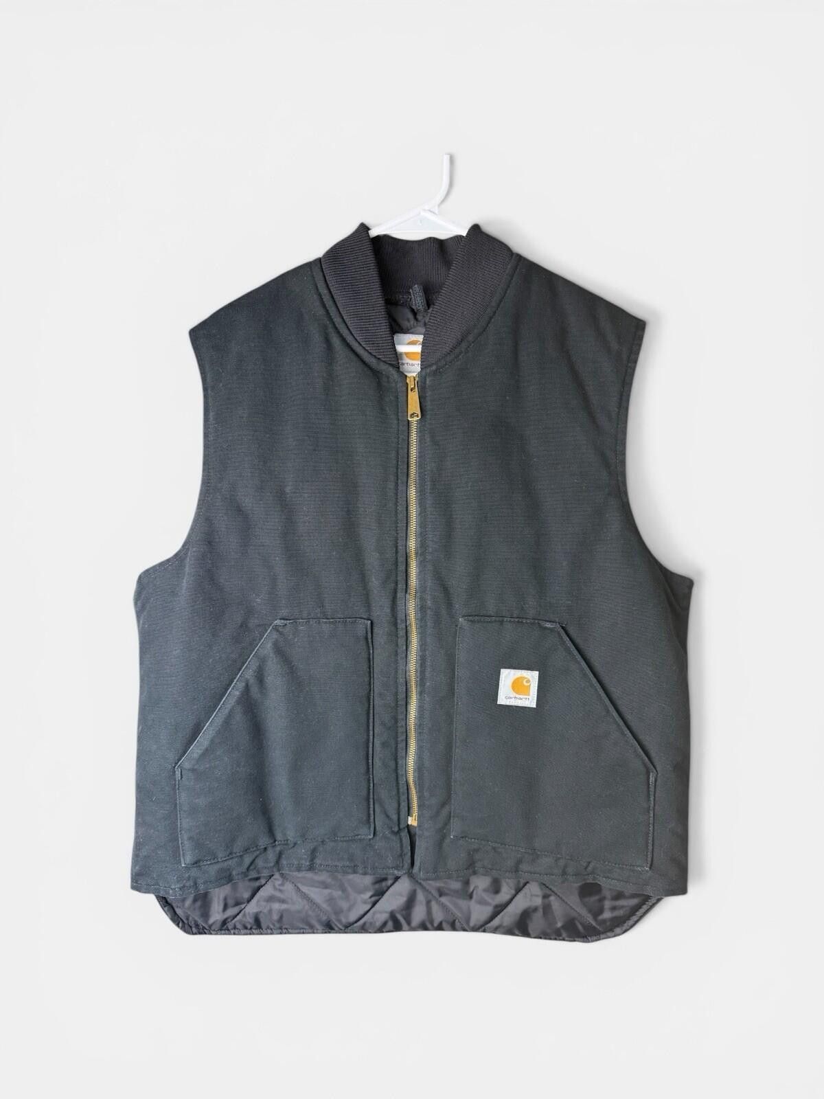 Carhartt VINTAGE CARHARTT Black Workwear Canvas VEST QUILTED LINED XL Size US XL / EU 56 / 4 - 1 Thumbnail