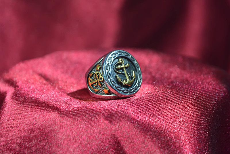 Jewelry Sailor Dark Jewelry Rings Open Size Chrome Ring (Size 7-13) Size ONE SIZE - 2 Thumbnail