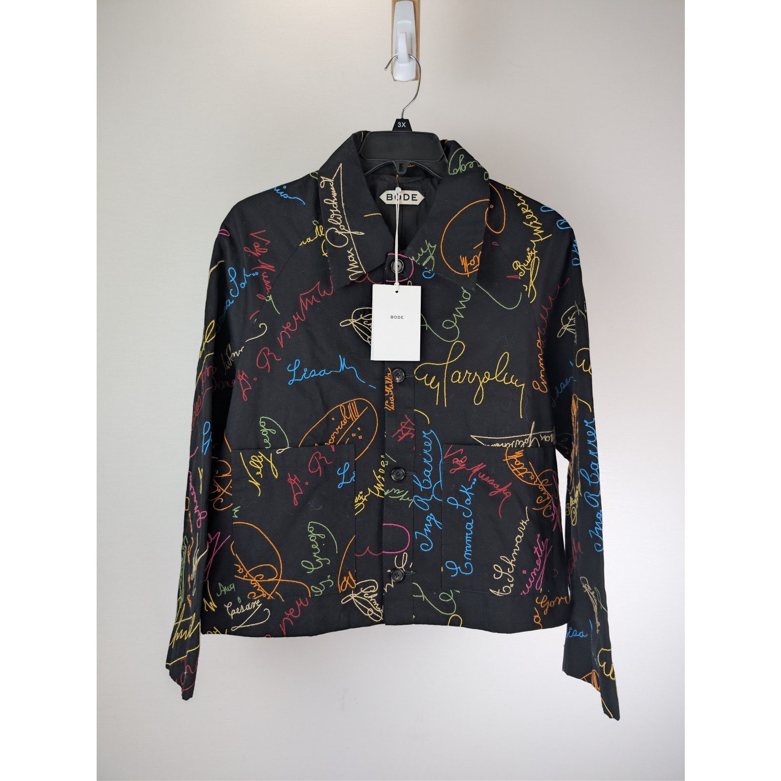 Bode o1rshd1 Signature Scrawl Coat in Black/Multicolor Size US M / EU 48-50 / 2 - 7 Thumbnail