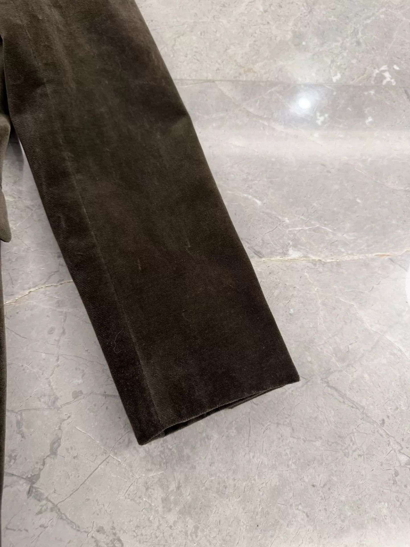 Saint Laurent Paris Saint Laurent le smoking brown & green velvet F36 (44) Size XS / US 0-2 / IT 36-38 - 3 Thumbnail
