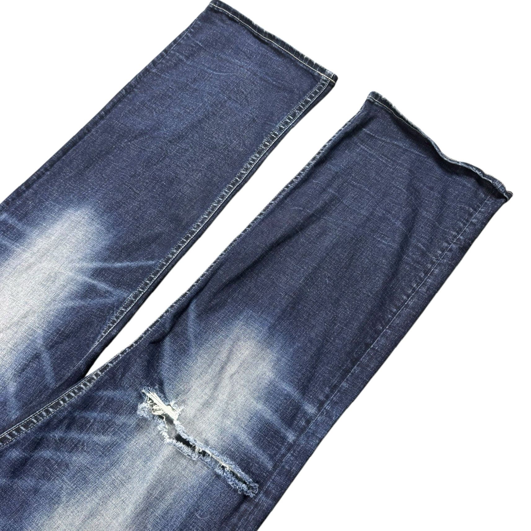Silver Jeans Co. Silver Jeans Gordie Jeans Straight Mens 36x32 Distressed Denim Relaxed 5-Pocket Blue 90s Grunge USA Country Cowboy Metal Signature Logo Embroidered Size US 36 / EU 52 - 3 Thumbnail