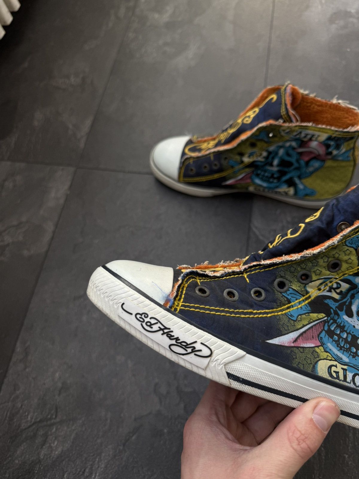 Ed Hardy × Japanese Brand × Vintage Mens Vintage Ed Hardy sneakers shoes skull dragon y2k rare Size US 8 / IT 38 - 9 Thumbnail