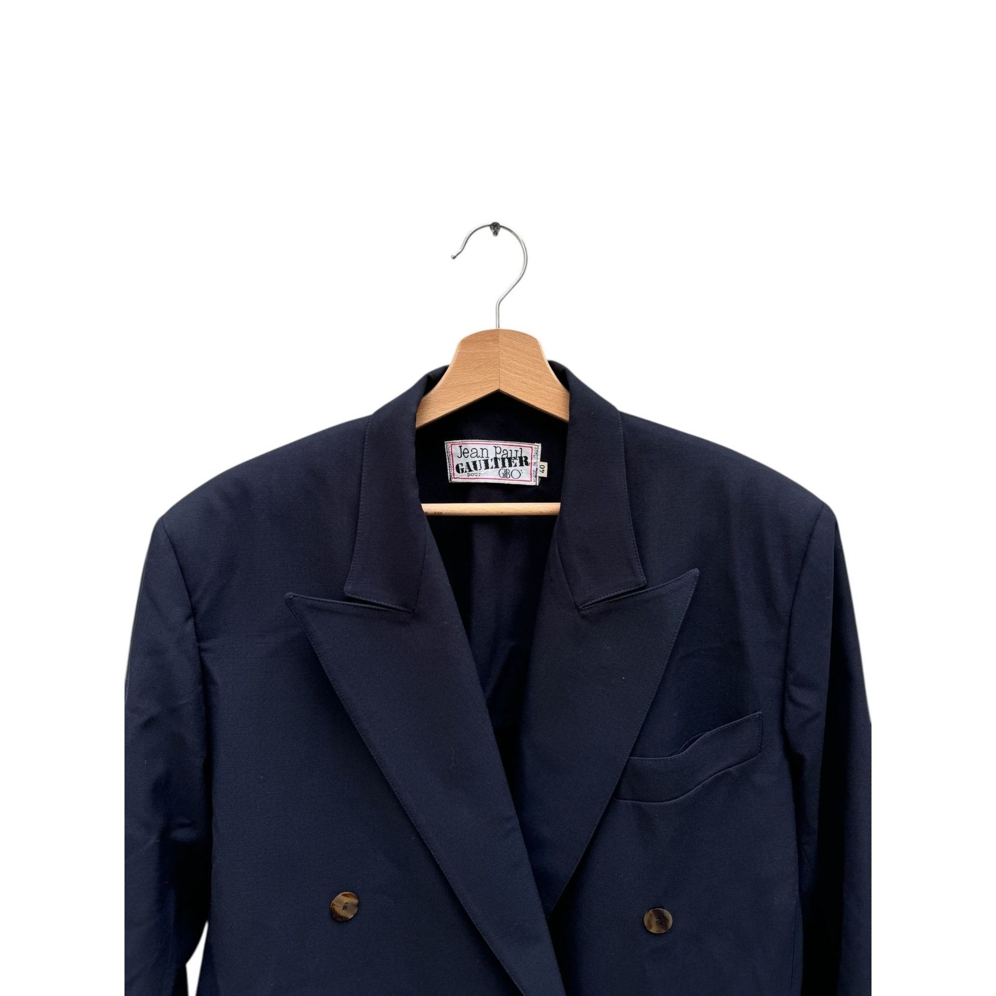 Jean Paul Gaultier Vintage Navy Wool Blazer Jacket Size M / US 6-8 / IT 42-44 - 2 Thumbnail