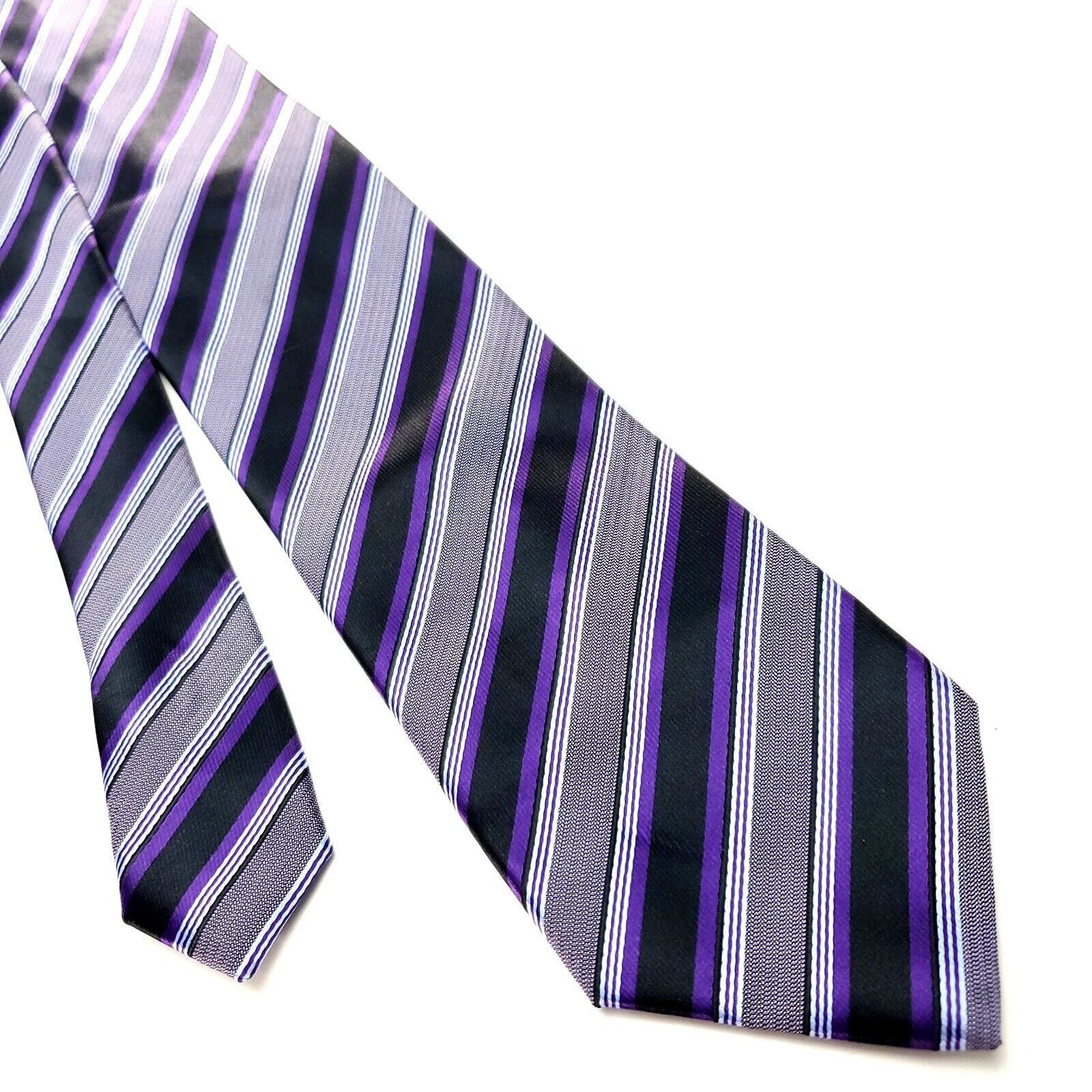 Croft & Barrow Croft & Barrow Purple Silk Tie Woven Skinny Regimental Size ONE SIZE - 1 Thumbnail