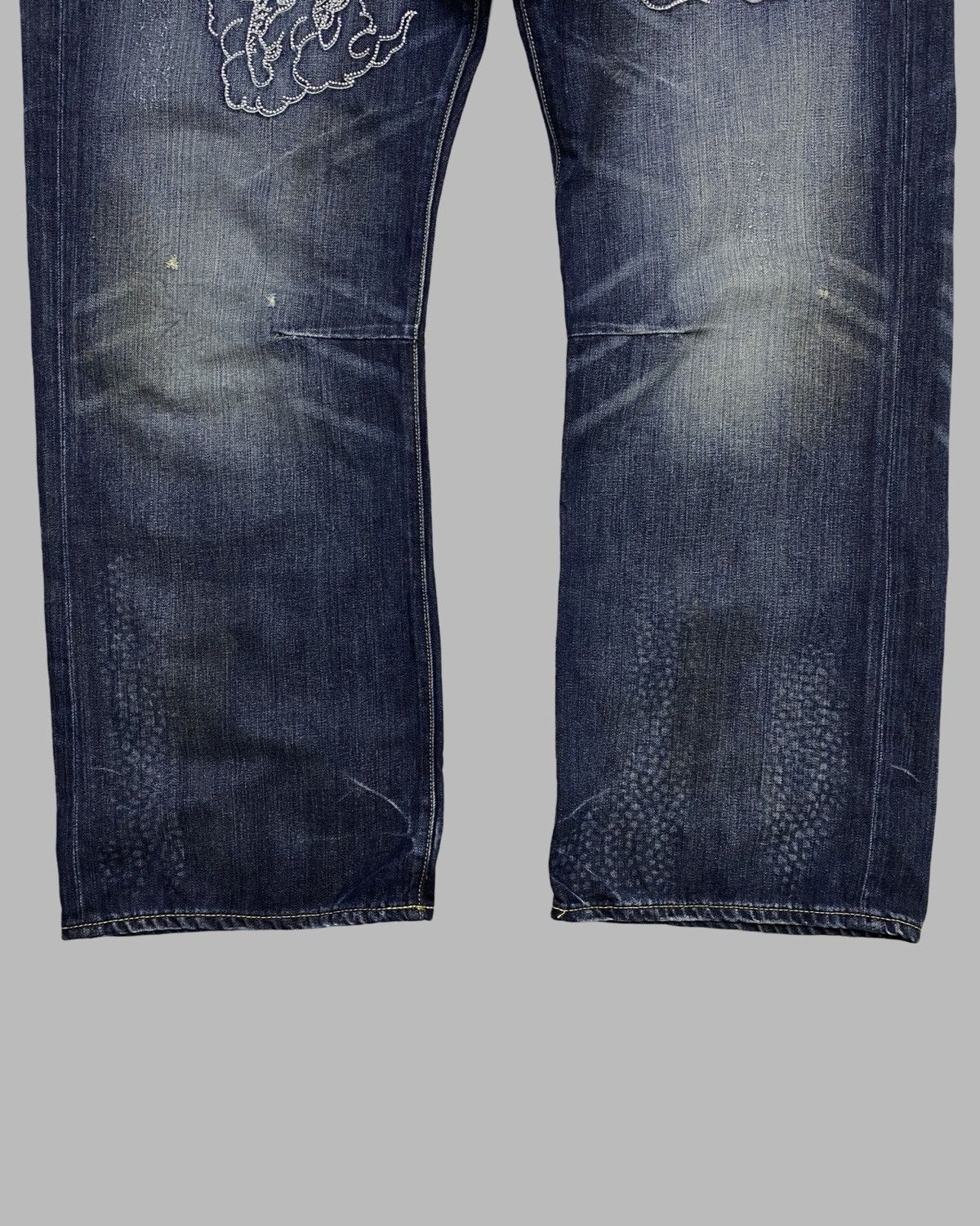 Christian Audigier Rare 00’s Ed hardy Rhinestone Dragon big logo Jeans Pants Size US 42 / EU 58 - 2 Thumbnail