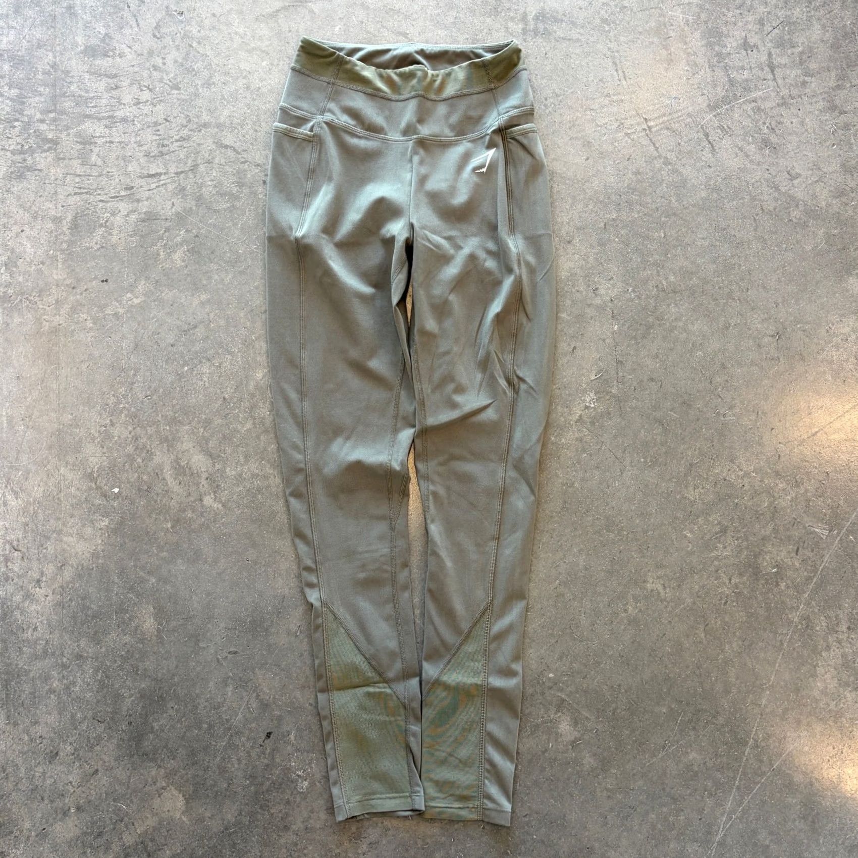 Gymshark VINTAGE Gymshark Legging Women XS Olive Green Full Length Athletic Workout Ankle Style, Regular, Green, Women's XS Size 26" / US 2 / IT 38 - 2 Thumbnail