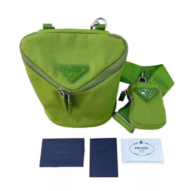 Prada Prada Canvas Shoulder Bag Fern Green Size ONE SIZE - 8 Thumbnail