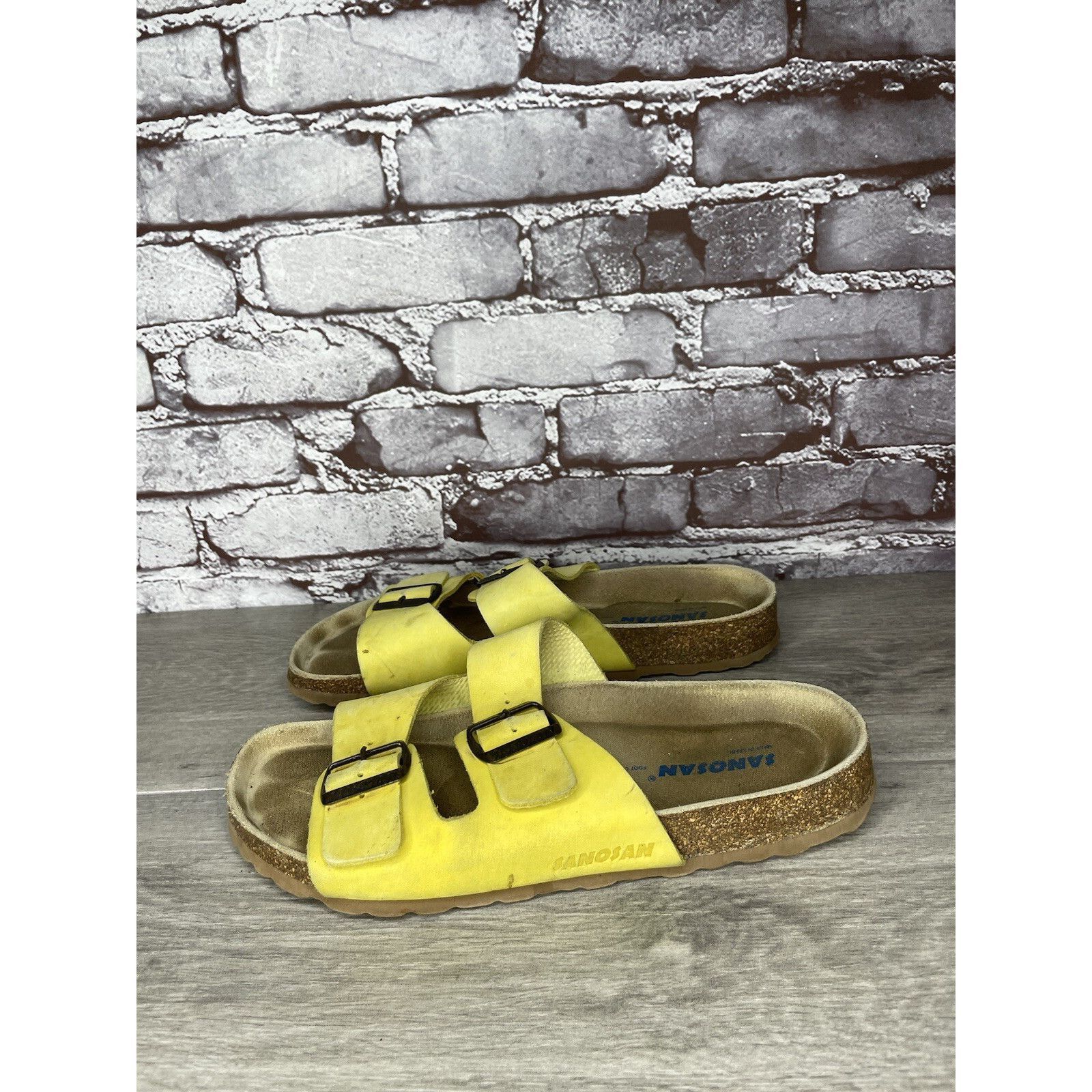 Other Sanosan Yellow Leather Arizona Slides Casual Cork Sandals Wo Size US 9.5 / IT 39.5 - 20 Thumbnail