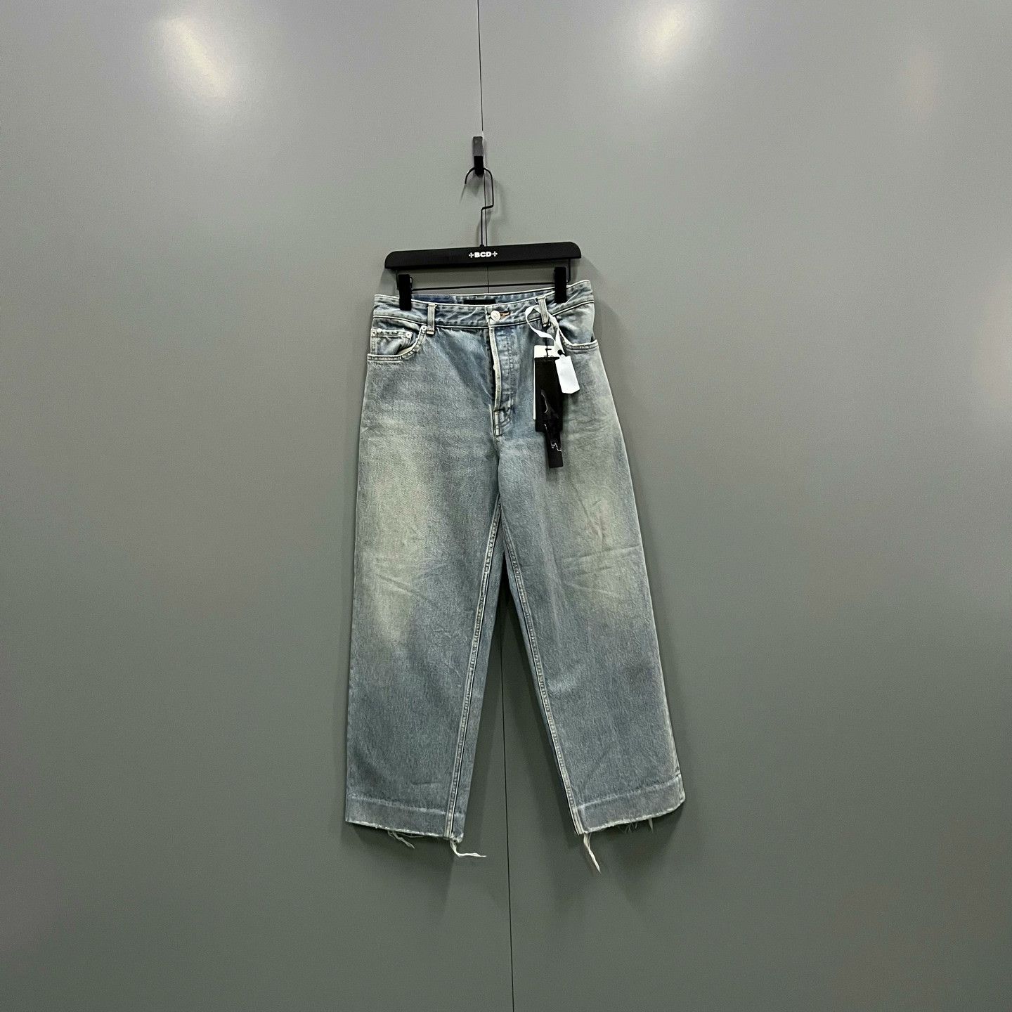 Balenciaga Balenciaga Light Blue Denim Wide-Leg Pants Size US 27 - 1 Thumbnail
