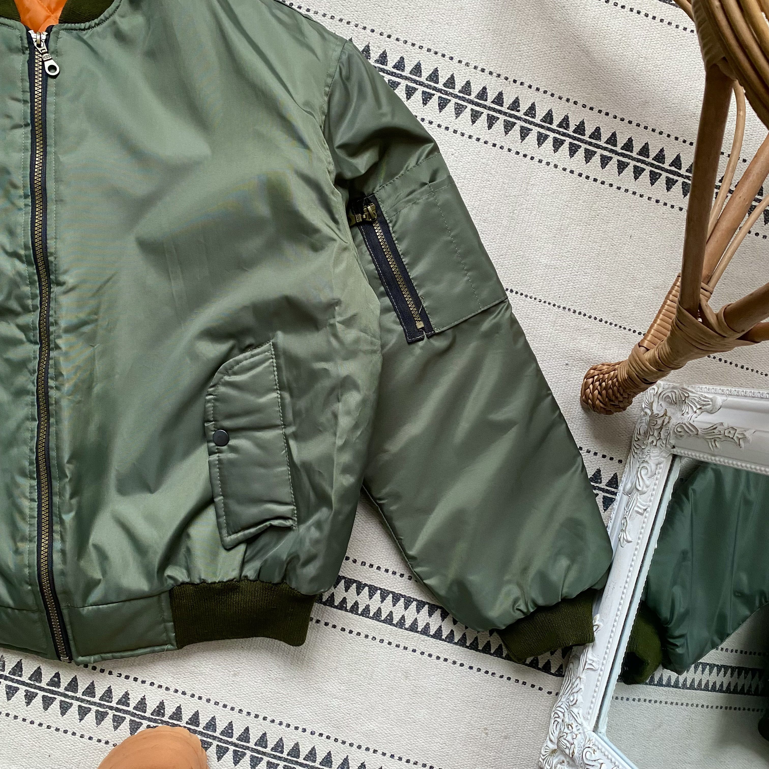 Alpha Industries MA 1 Flyer Bomber Jacket Boxy Fit Olive Made in England Size US M / EU 48-50 / 2 - 4 Thumbnail