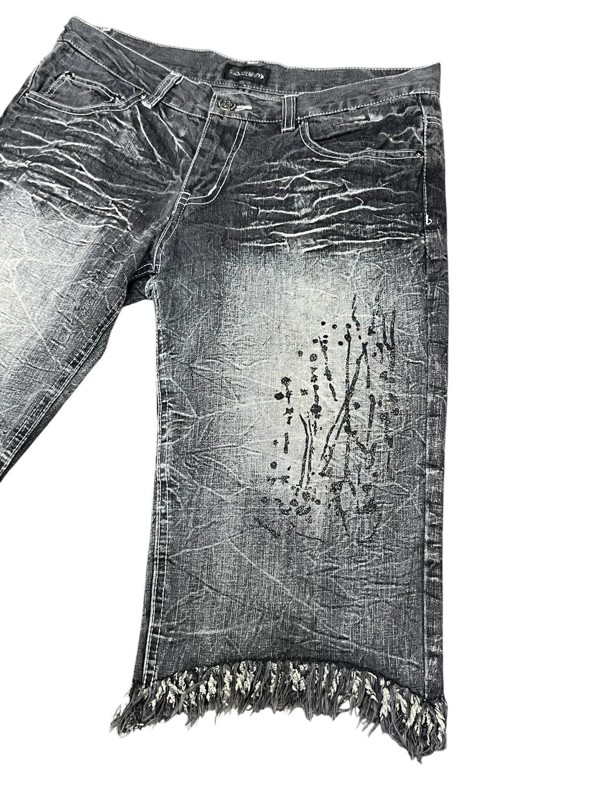 LOWBOX Lowbox Grunge Distressed Paint Splatter Denim Shorts Size US 31 - 6 Thumbnail