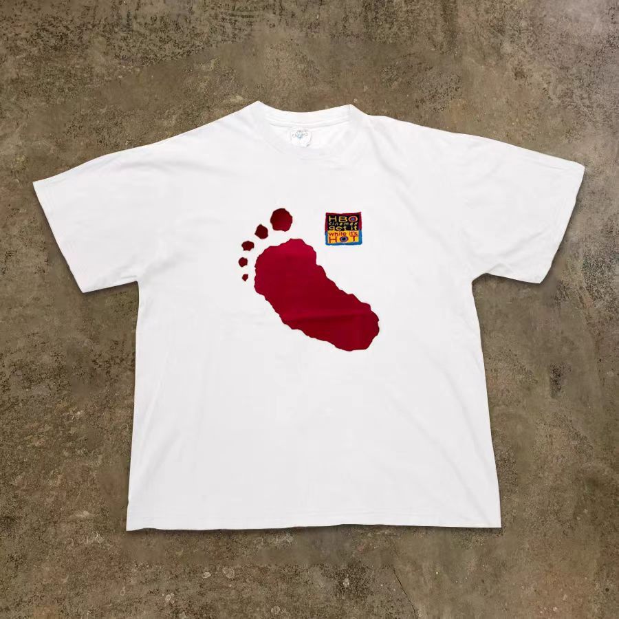 Vintage Street fashion casual footprint pattern cotton tee Size US M / EU 48-50 / 2 - 1 Thumbnail