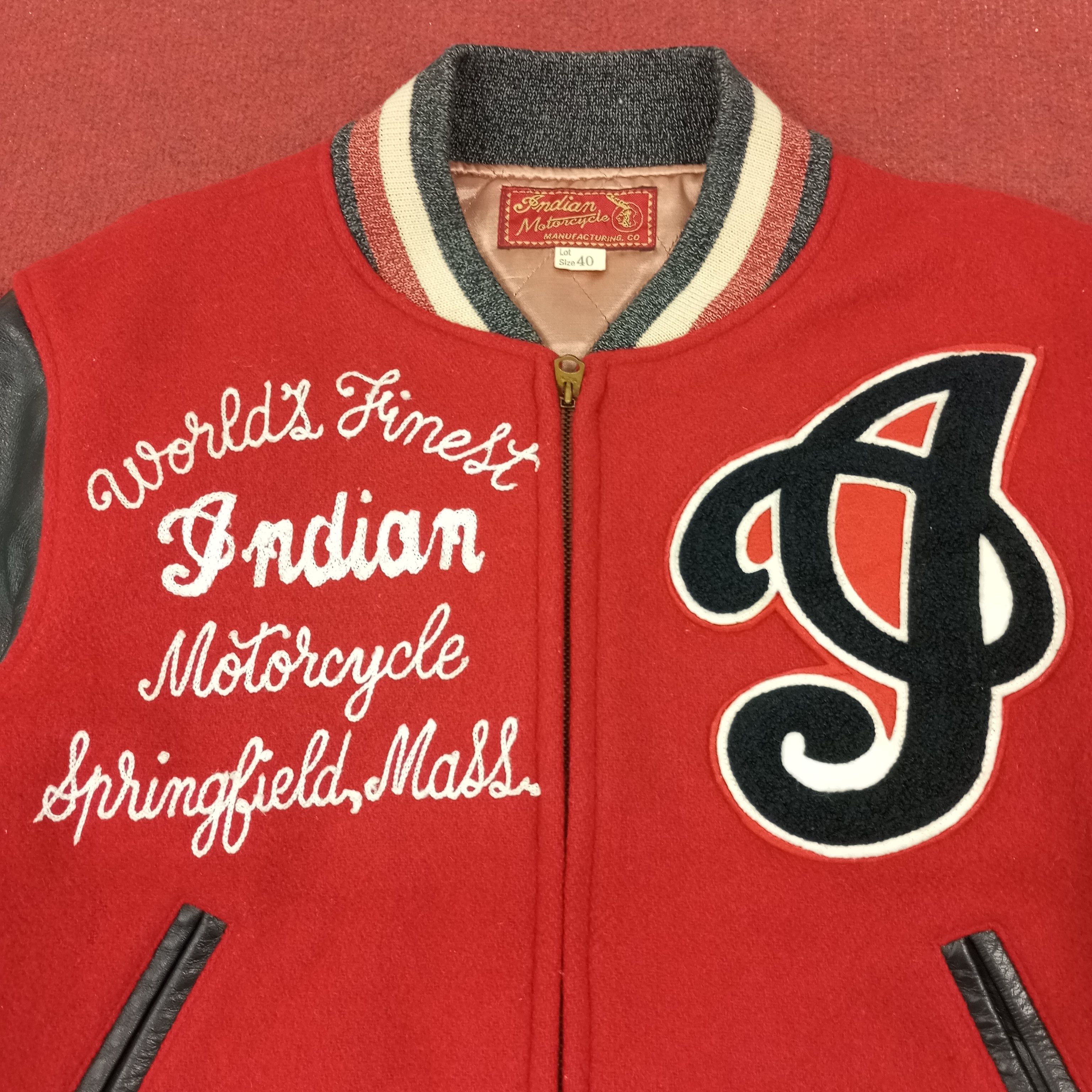 Vintage Indian Motors Springfield Motorcycle Varsity Jacket Size US M / EU 48-50 / 2 - 4 Thumbnail