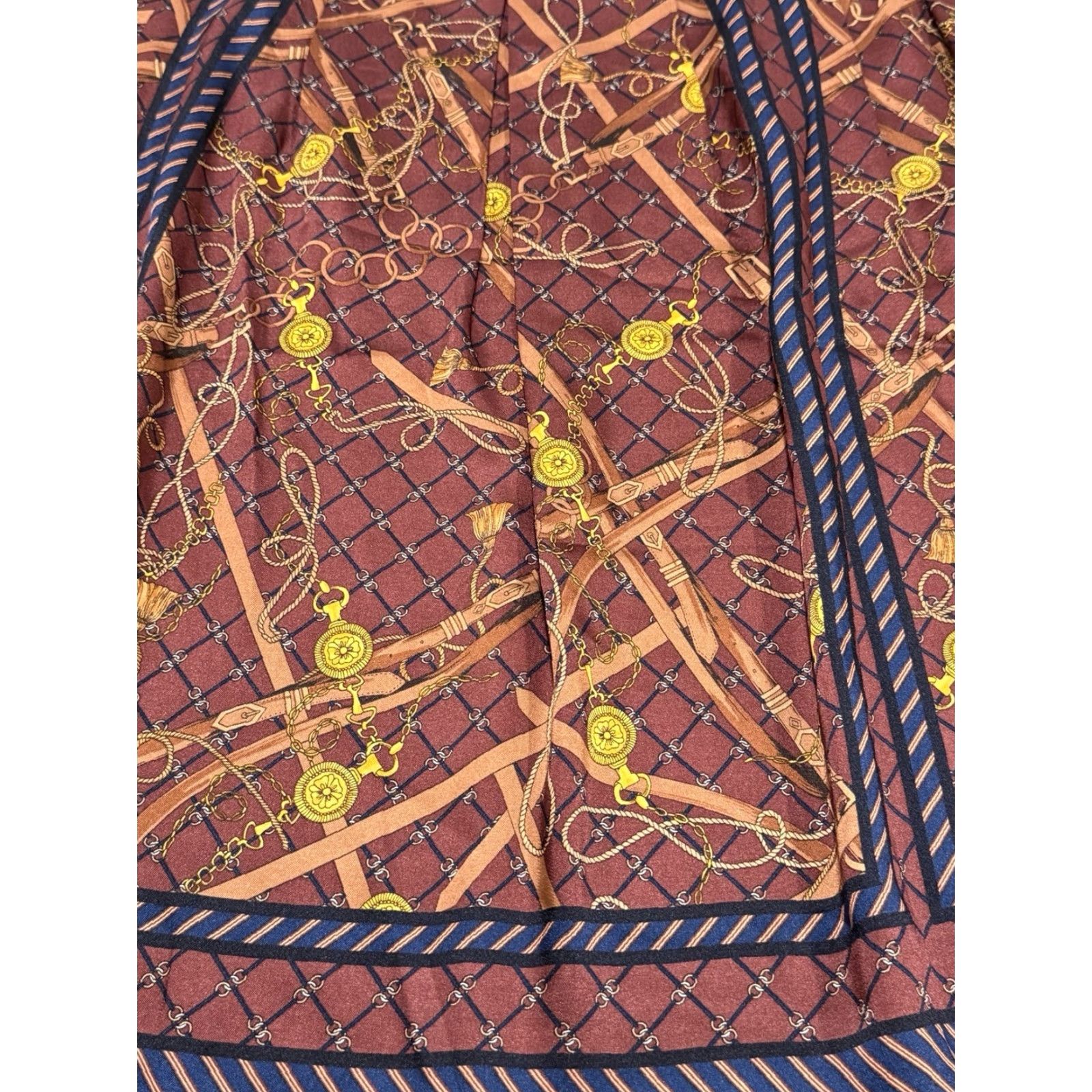 Talbots TALBOTS Equestrian Print Pleated Skirt Women's Size 12 Multicolor Knee Length Size 34" / US 12 / IT 48 - 3 Thumbnail