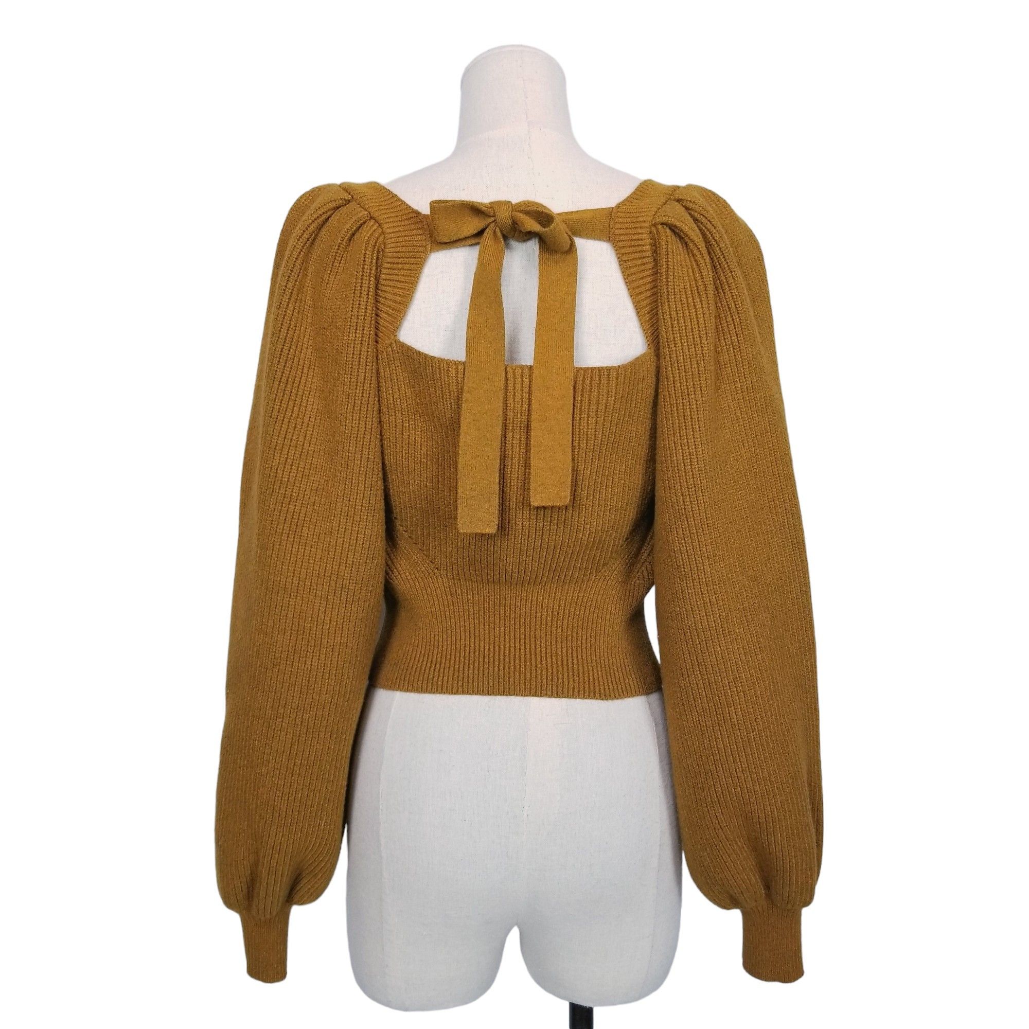 MINKPINK Vayu Bow Back Balloon Sleeve Crop Sweater Size M / US 6-8 / IT 42-44 - 4 Thumbnail