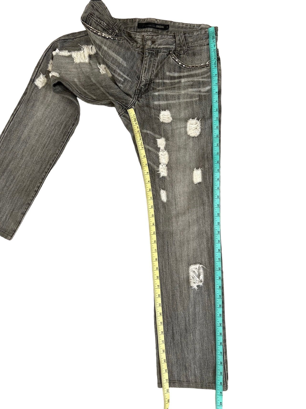 Schlussel Vintage Schlussel Japan Ripped Distressed Denim Grey Jeans Size US 31 - 5 Thumbnail