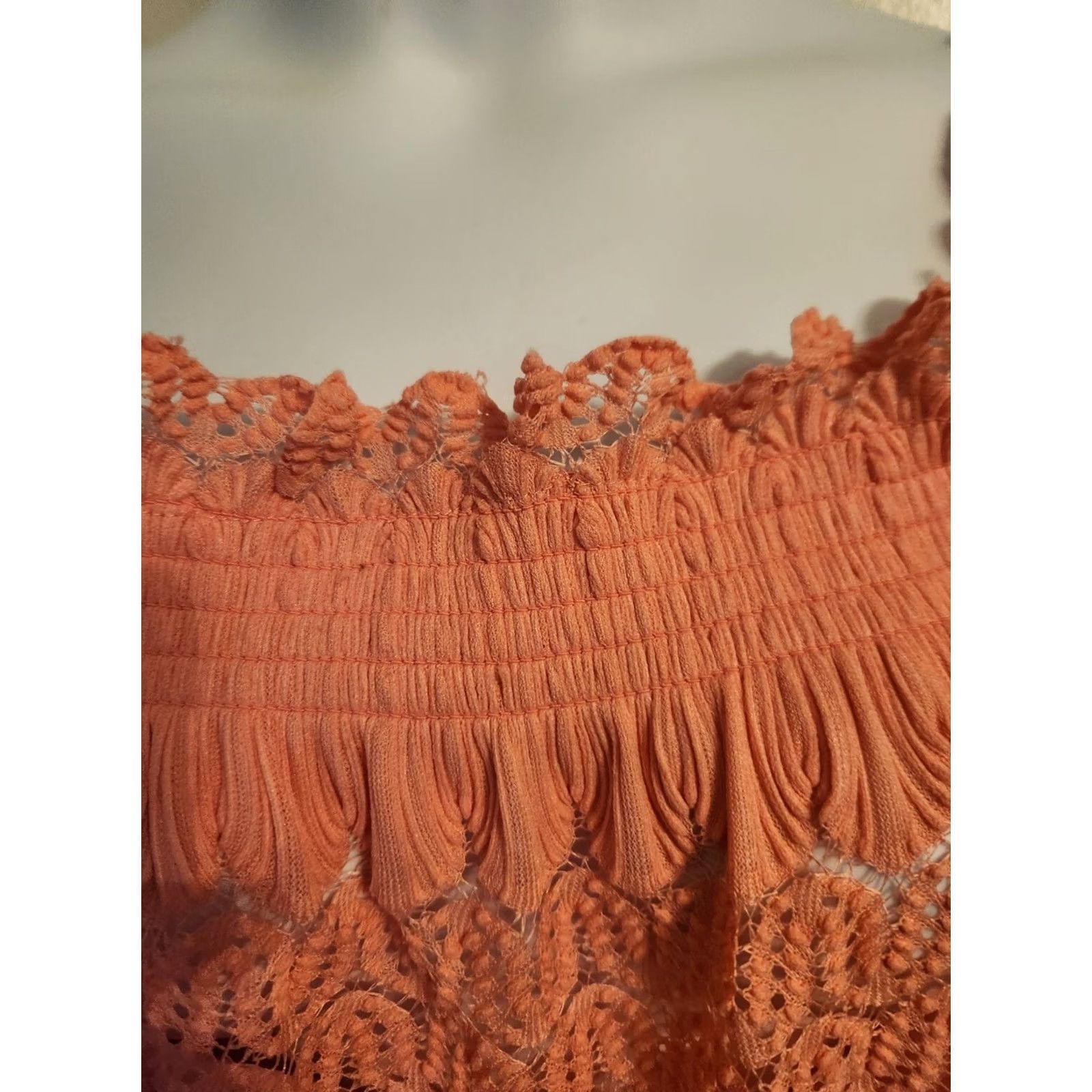 Vintage Ashley Stewart Peplum Top Peach 22 24 Hippie Boho Cottagecore Style Size 3XL / US 20-22 - 2 Thumbnail