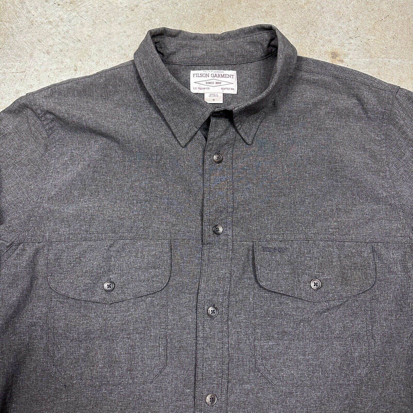Filson CC Filson Men's Grey Button Down Long Sleeve Shirt Size US M / EU 48-50 / 2 - 2 Thumbnail