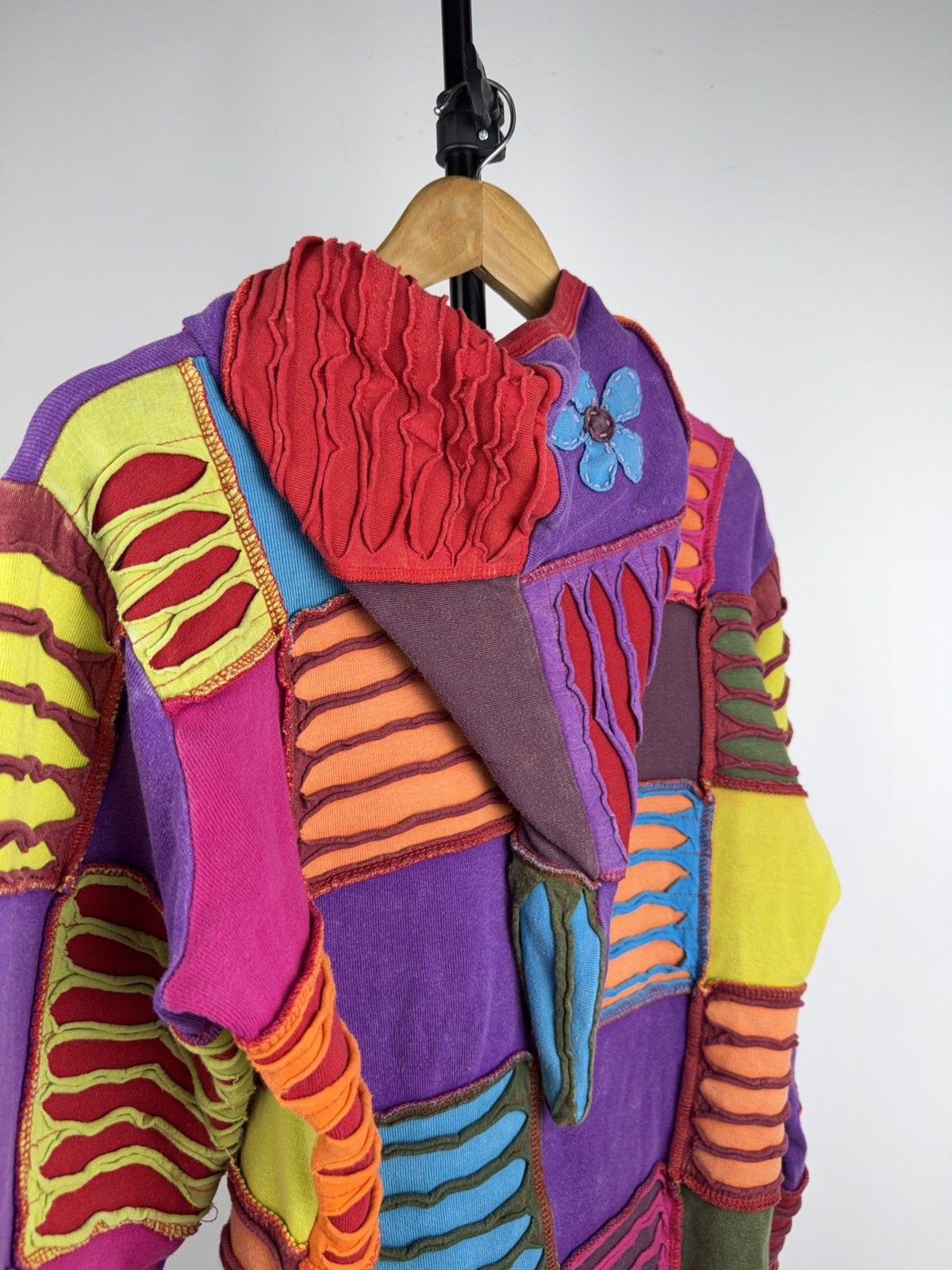 Japanese Brand Retro Nepal Patchwork Hoodie Hippie Boho Distressed Jacket Size S / US 4 / IT 40 - 14 Thumbnail