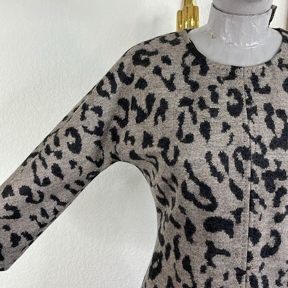 Max Mara MaxMara Dramma Leopard Jacquard Wool Dress Midi Pencil Turtl Size S / US 4 / IT 40 - 4 Thumbnail