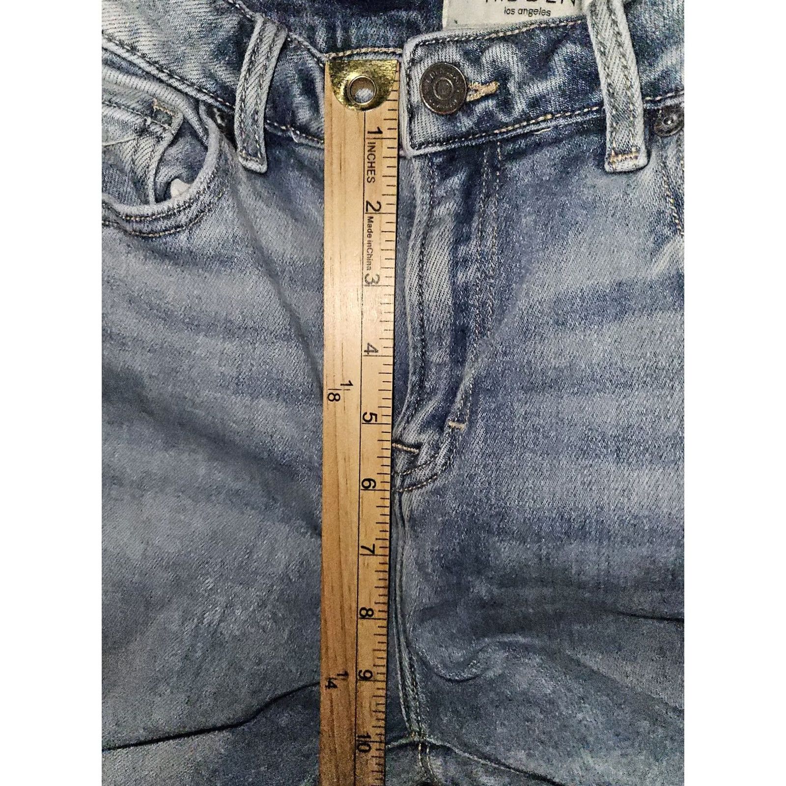 Vintage Hidden Jeans Womens 27 Light Wash Distressed Flare Raw Hem High Rise Stretch Jeans Size 27" / US 4 / IT 40 - 3 Thumbnail
