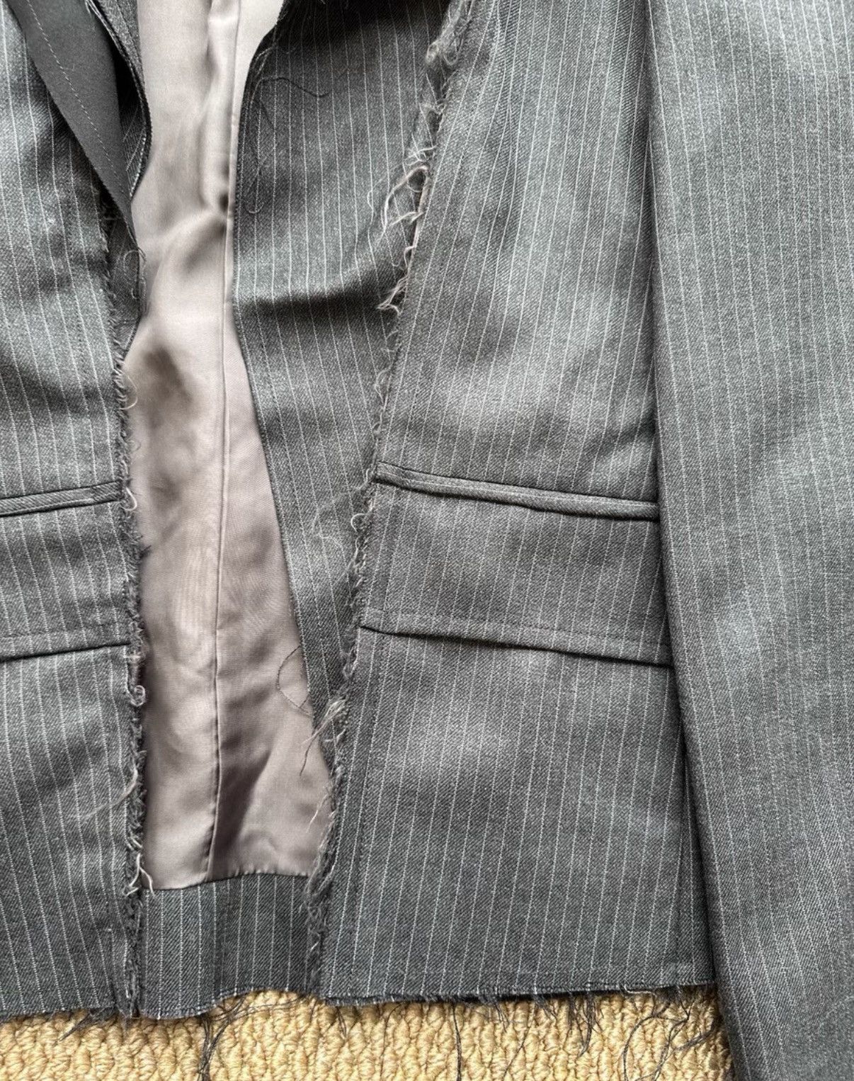 Comme des Garcons COMME des GARÇONS Striped Raw-Edge Deconstructed Blazer K23 Size US M / EU 48-50 / 2 - 4 Thumbnail