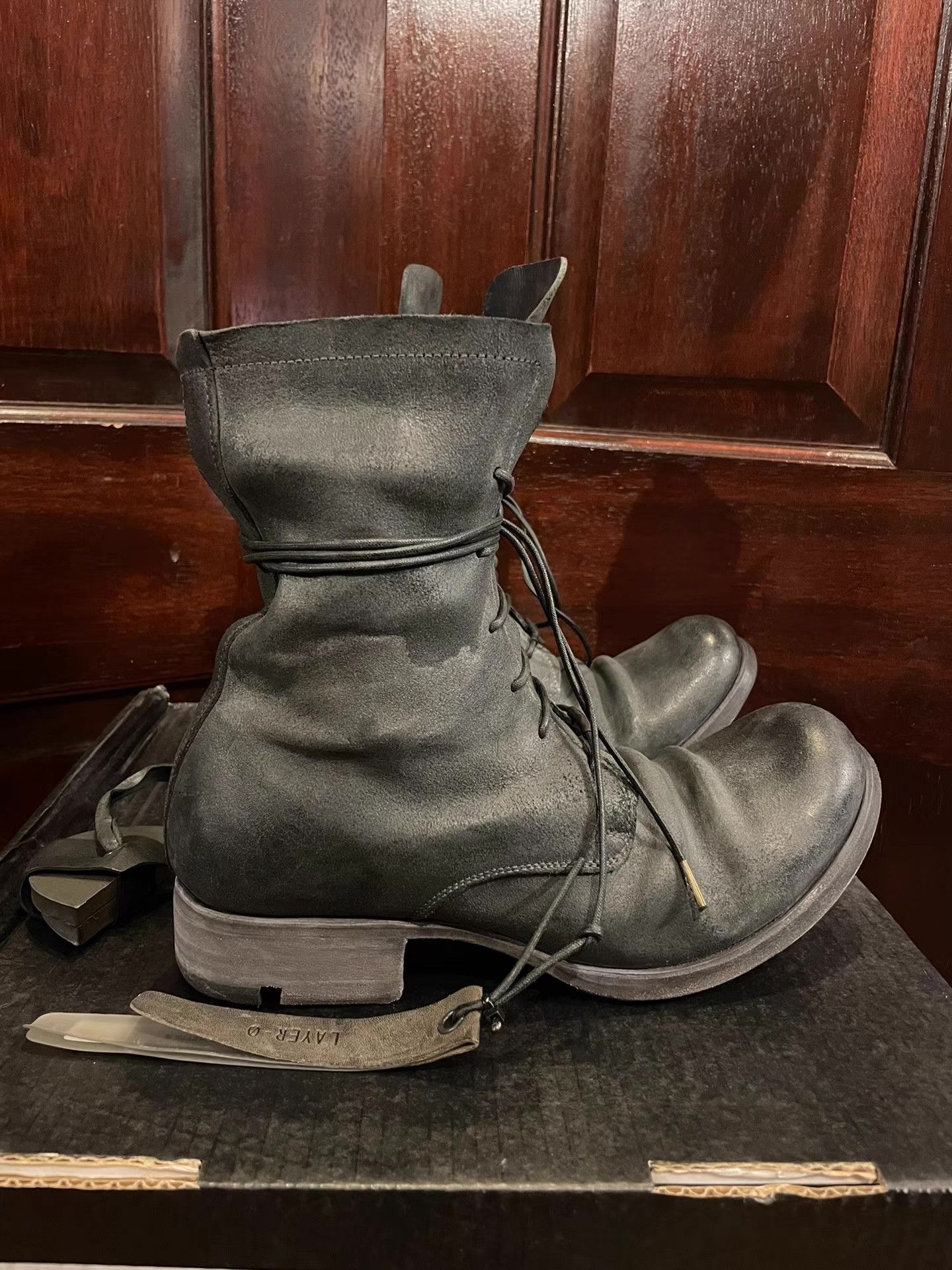 Layer-0 Layer-0 Women's 3.0 H 20 B calf reverse laced up boots Ｑ25 Size US 6 / IT 36 - 2 Thumbnail