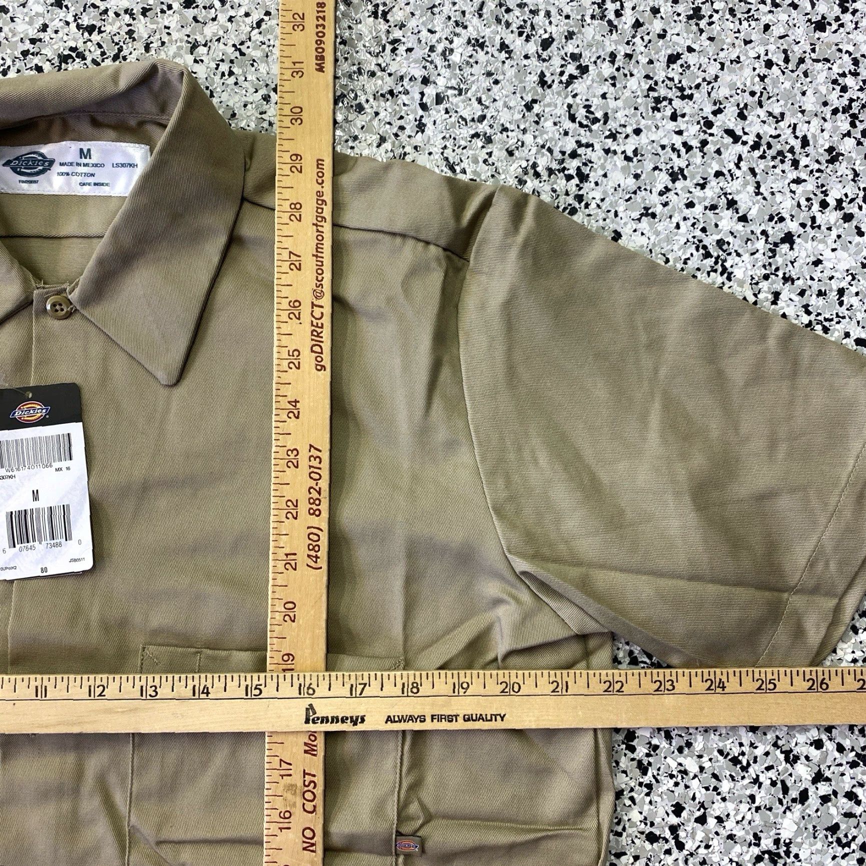 Dickies Dickies Shirt Mens M Beige Khaki Tan Short Sleeve Work Button Up Pockets Size US M / EU 48-50 / 2 - 2 Thumbnail