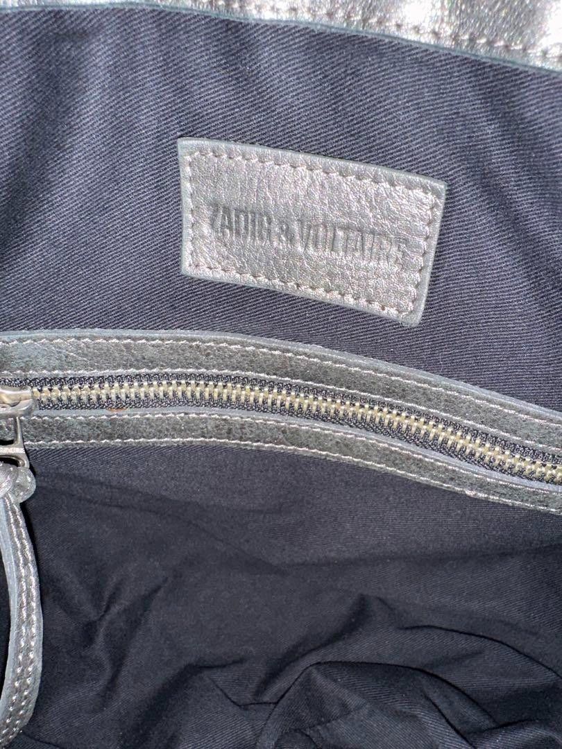 Zadig & Voltaire Zadig & Voltaire - Sunny Bubble V2 Gunmetal Leather Handbag Size ONE SIZE - 7 Thumbnail