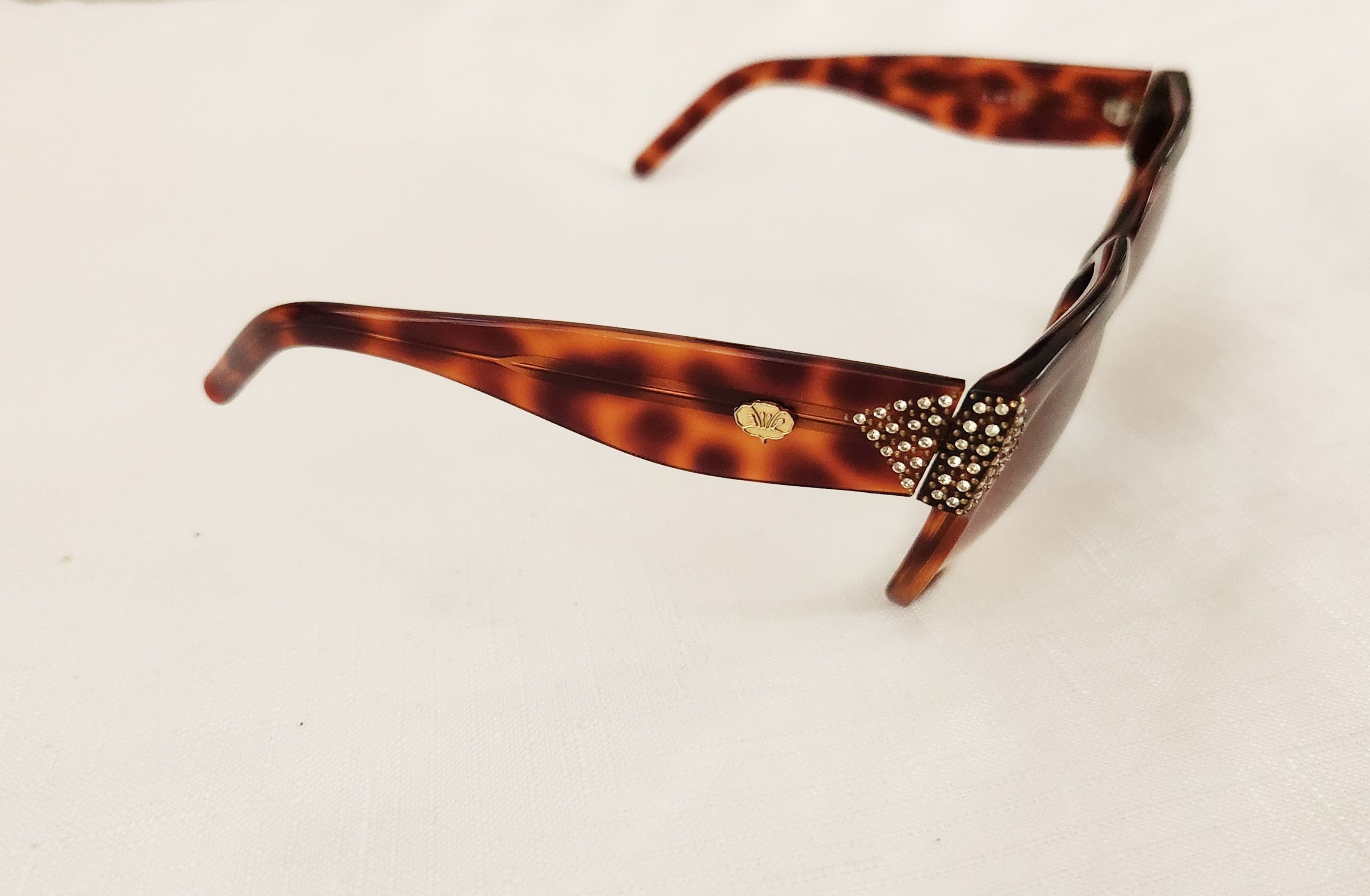 Designer × Vintage Stendhal Vintage Sunglasses Tortoise shell with Rhinestones Size ONE SIZE - 17 Thumbnail