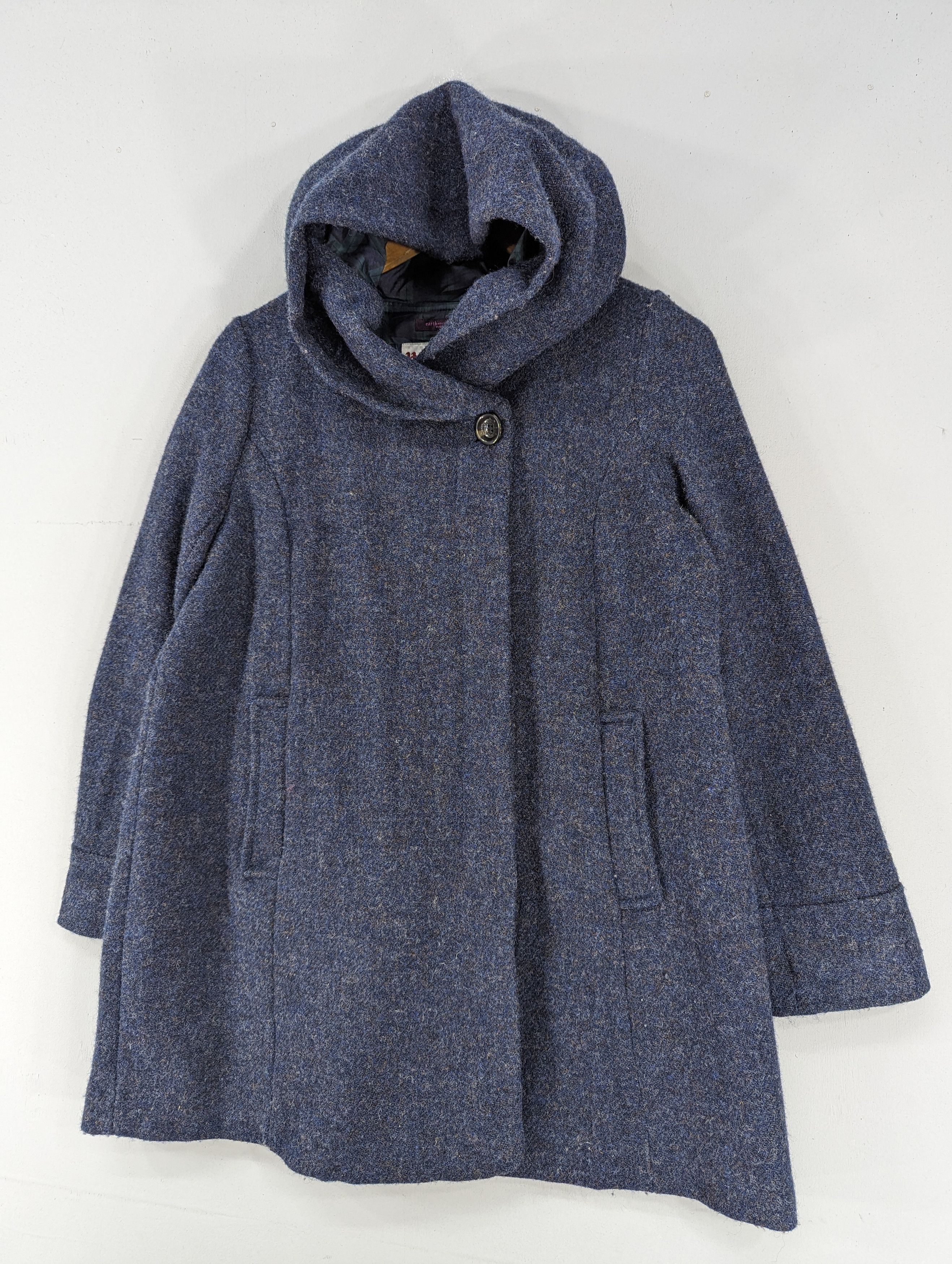 Harris Tweed Earth Music&ecology X Harris Tweed Wool Hooded Coat Jacket Size M / US 6-8 / IT 42-44 - 2 Thumbnail