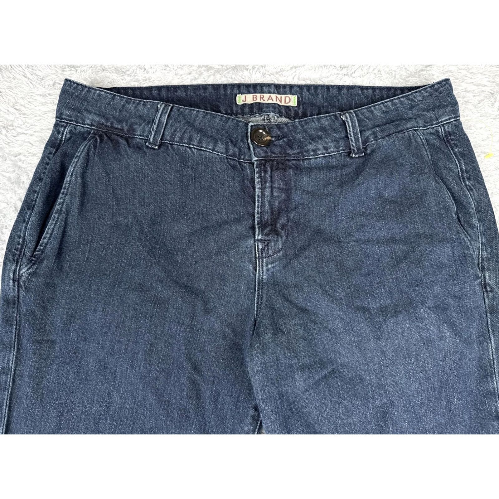 J Brand J Brand Jeans Womens 34x34 Dark Blue Obsidian Wash Mid Rise Relaxed Wide-Leg Denim 100% Cotton Mens? No, Womens Size 24" / US 00 / IT 34 - 4 Thumbnail