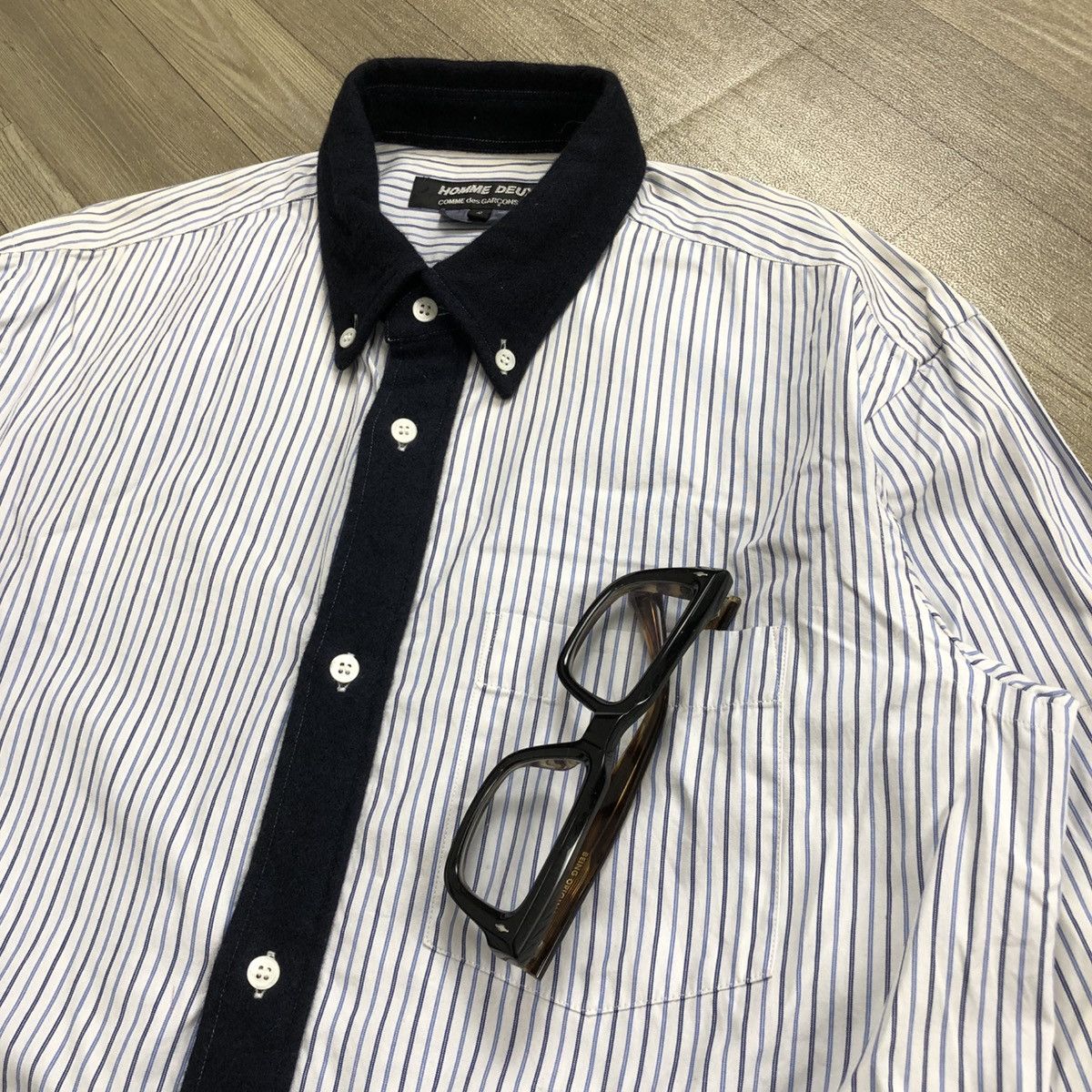 Comme des Garcons Homme Deux AW12 Comme des Garcons Homme Deux CDG Striped Shirt Designer Size US S / EU 44-46 / 1 - 5 Thumbnail