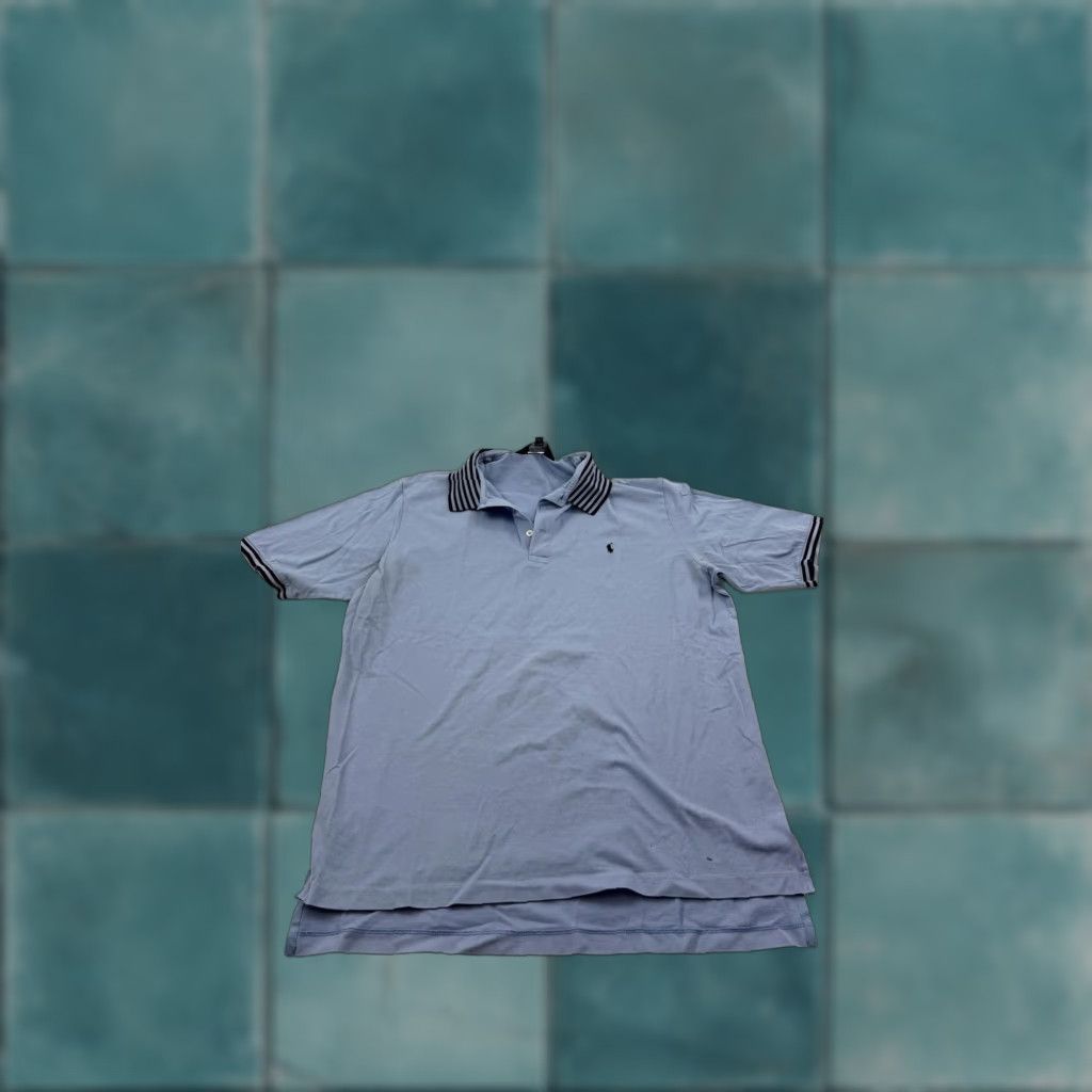 Polo Ralph Lauren Polo Ralph Lauren Polo Golf Shirt Adult Large Blue Pima Cotton Short Sleeve Collared Pony Mens Size US L / EU 52-54 / 3 - 1 Thumbnail
