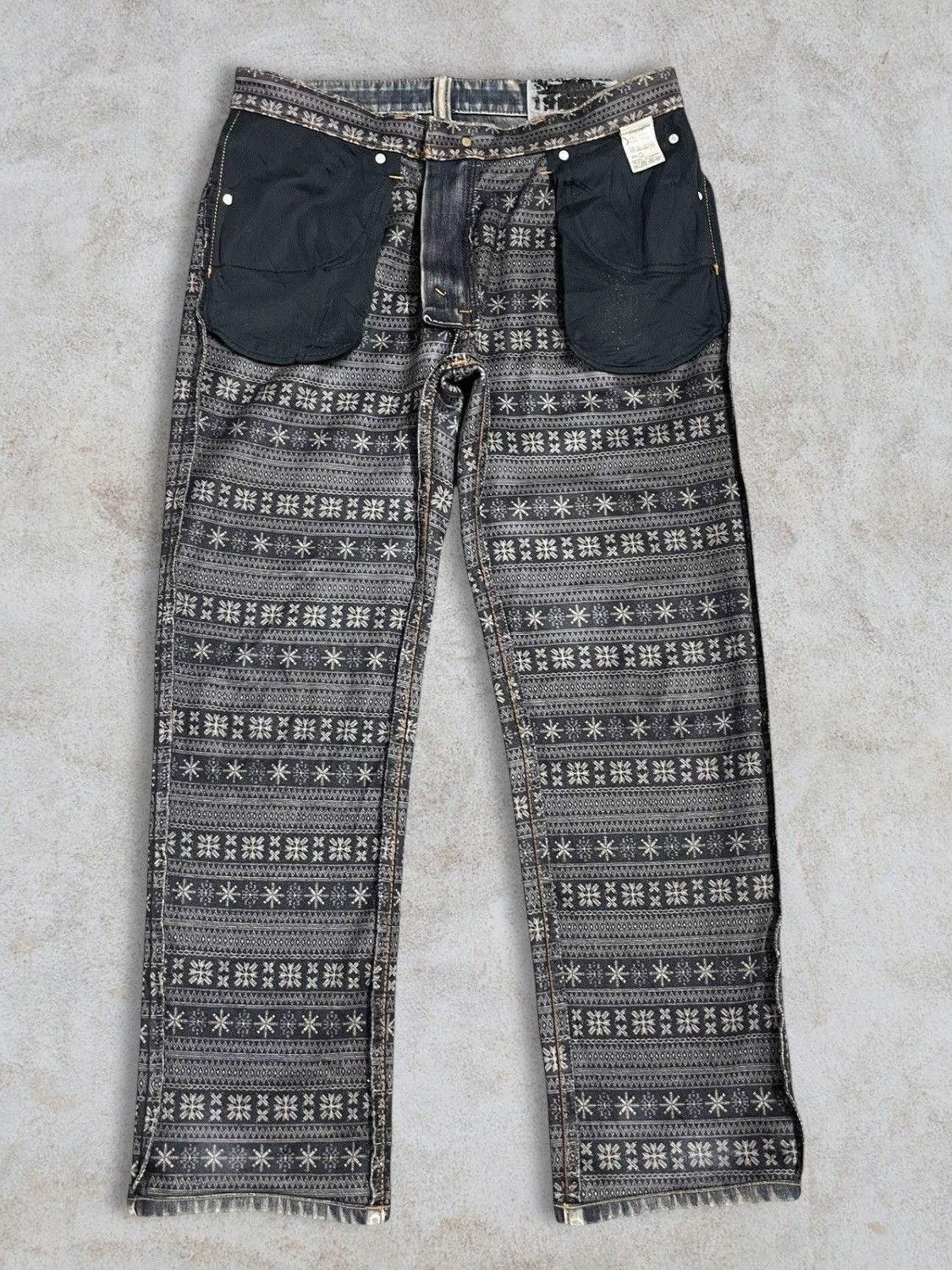 Edwin Edwin Japan Distressed Fade Grey Wash Navajo Lining Jeans Size US 32 / EU 48 - 10 Thumbnail