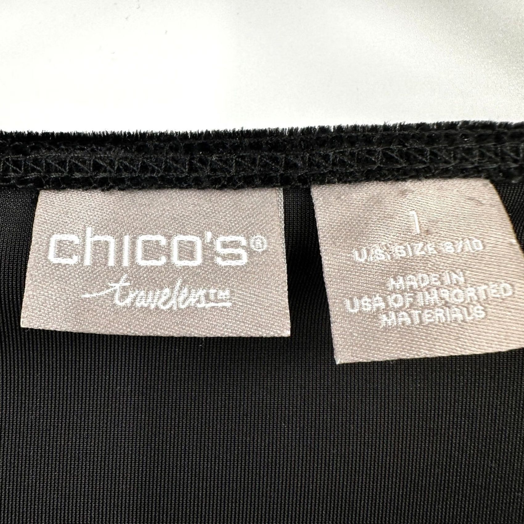 Vintage Chicos Travelers Black Velvet Tunic Top Sequin Hem 3/4 Sleeves Scoop Neck Party Holiday Travel Womens M Size M / US 6-8 / IT 42-44 - 4 Thumbnail