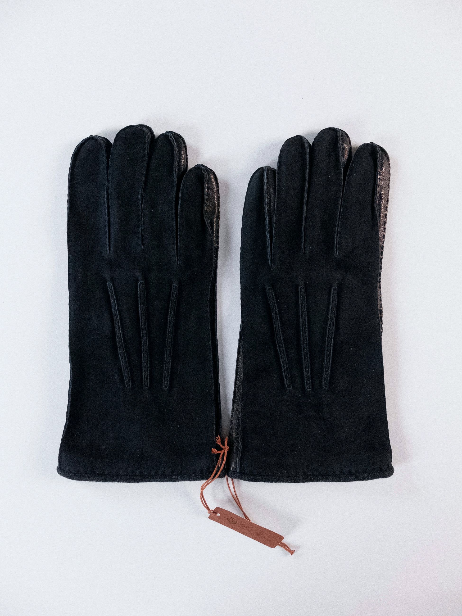 Loro Piana LORO PIANA navy blue suede leather & baby cashmere gloves XL Size ONE SIZE - 1 Thumbnail