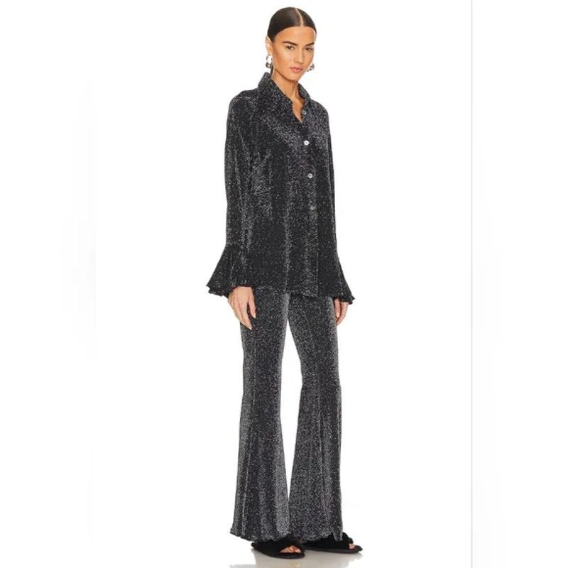 Sleeper NWT SLEEPER Lurex Lounge Suit with Pants in Black Size S / US 4 / IT 40 - 4 Thumbnail